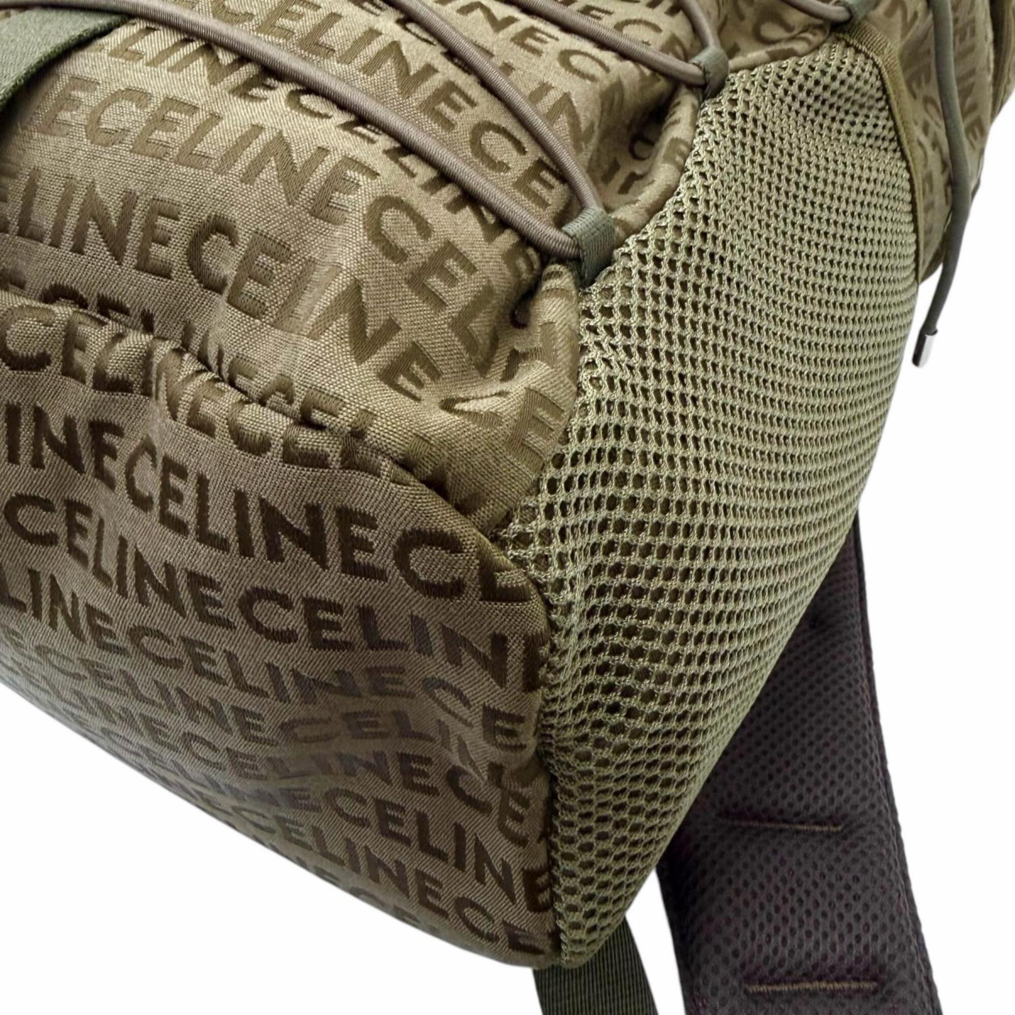 Celine Khaki Canvas Leather Backpack (Pre-Owned)