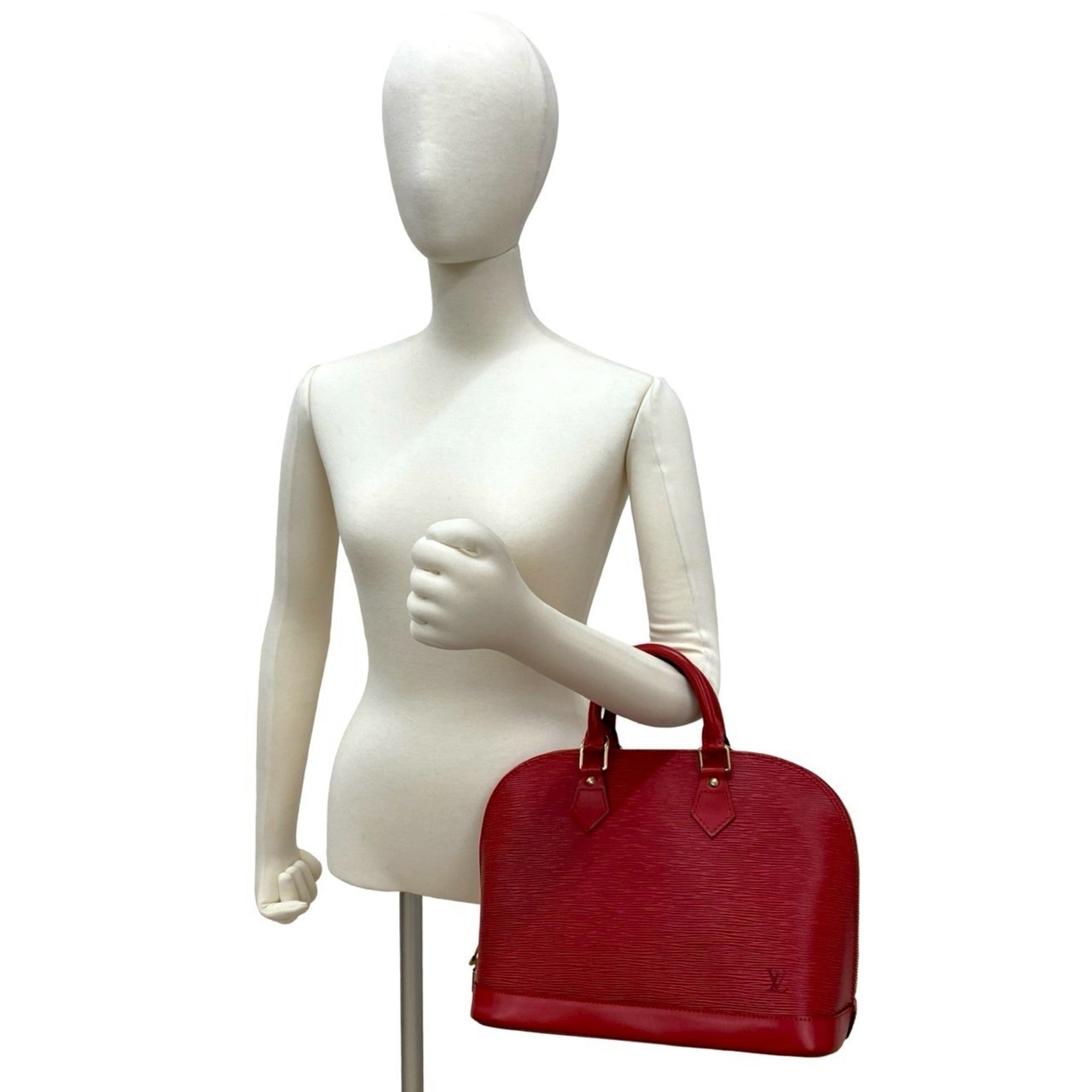 Louis Vuitton Red Color Epi Leather Handbag Tote Bag (Pre-Owned)