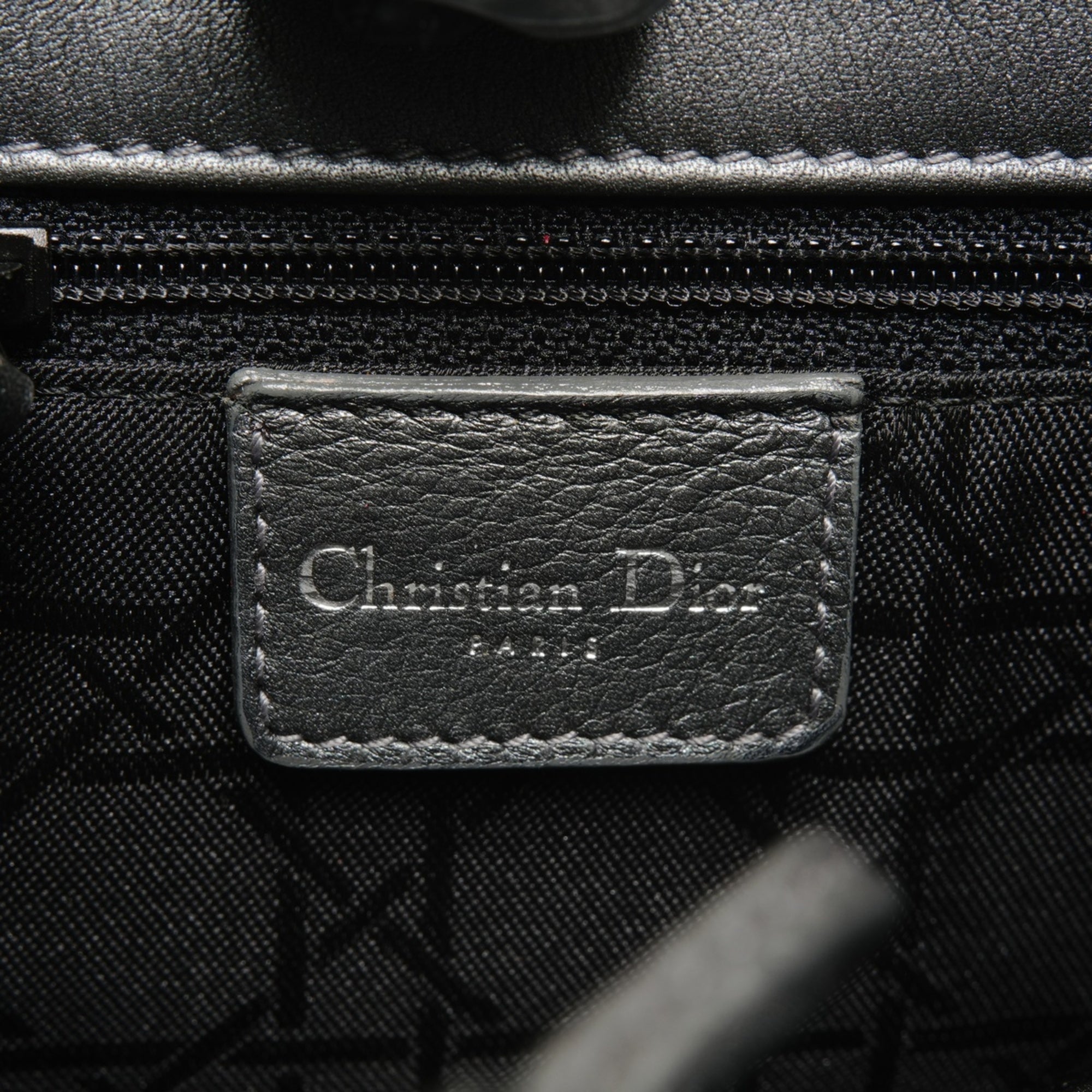 Christian Dior Gray Leather Shoulder Bag (Pre-Owned)