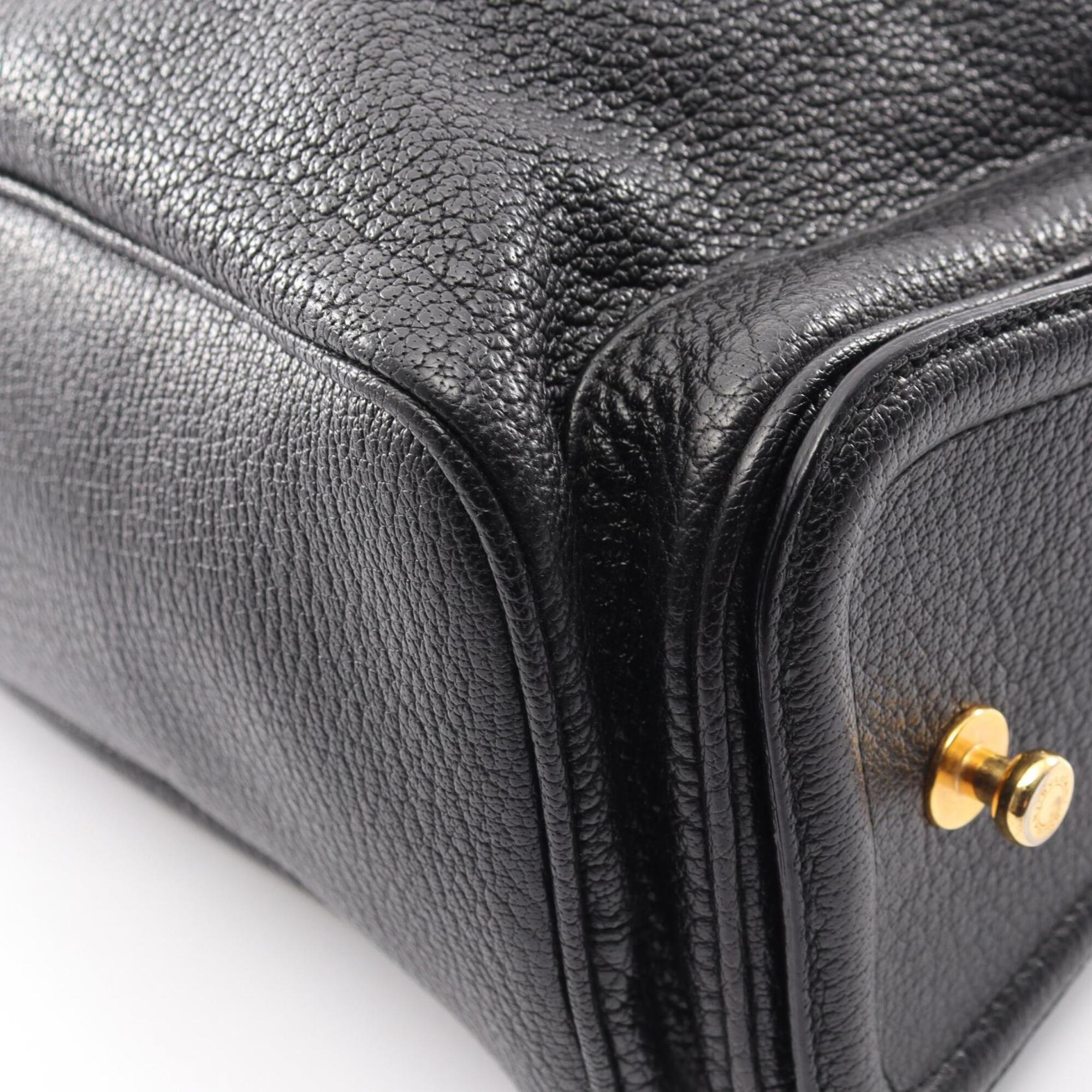 Bvlgari Black Leather Handbag Tote Bag (Pre-Owned)
