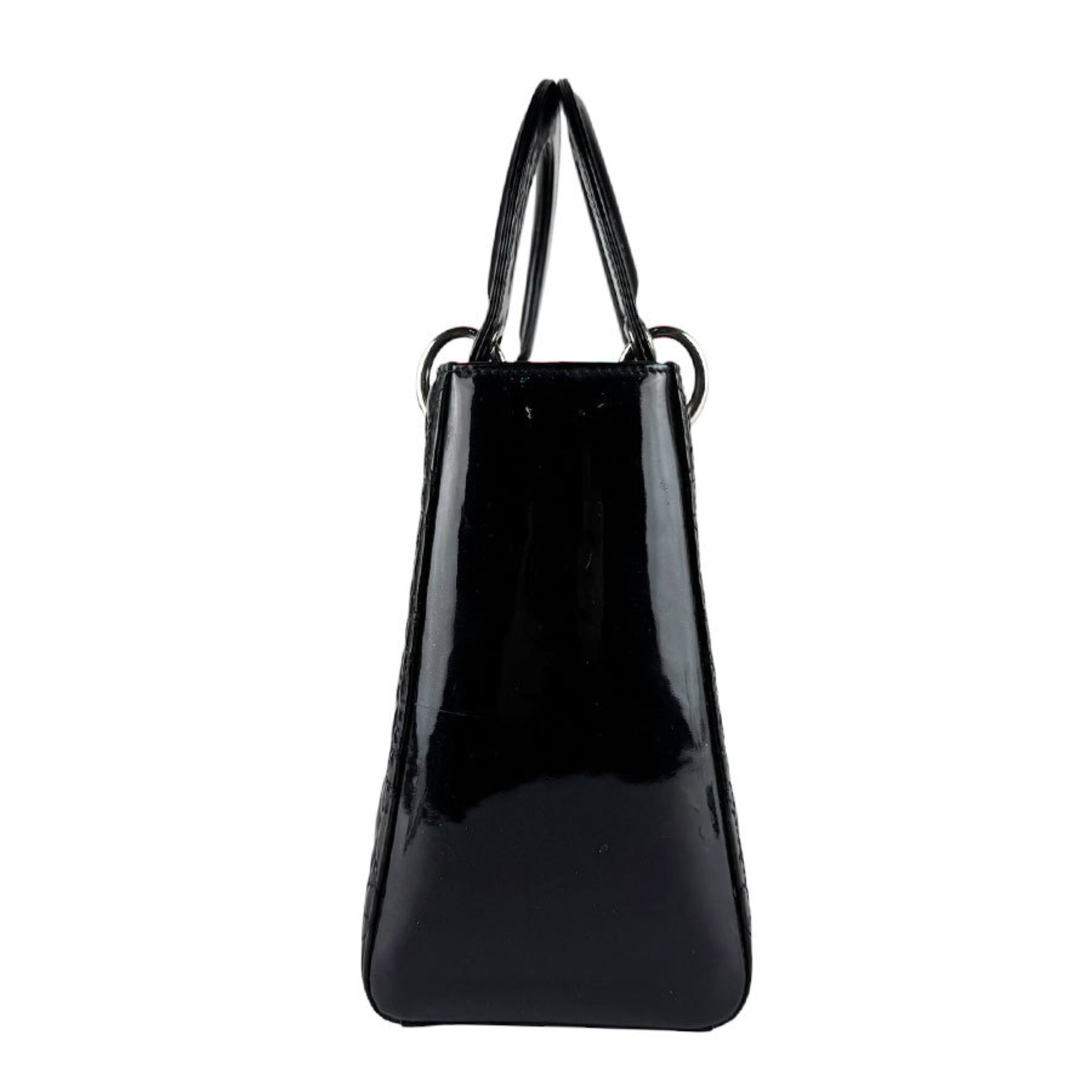 Christian Dior Black Patent Leather Handbag Shoulder Bag (Pre-Owned)