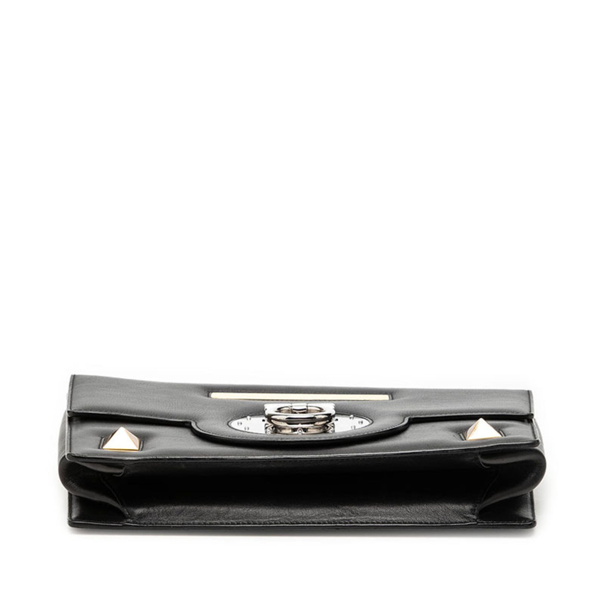 Salvatore Ferragamo Black Leather Handbag Shoulder Bag (Pre-Owned)