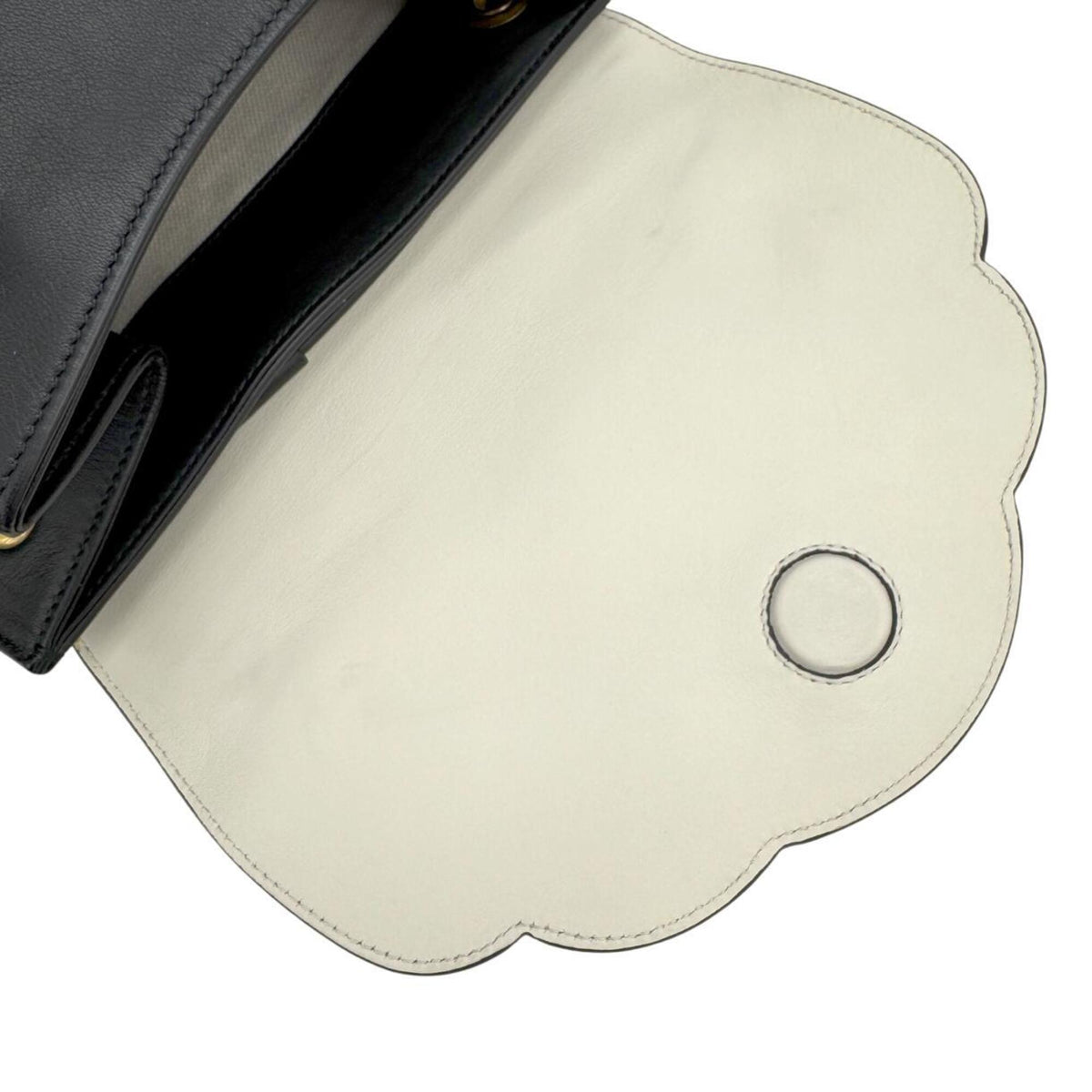 Gucci Black Gold White Leather Metal Backpack (Pre-Owned)