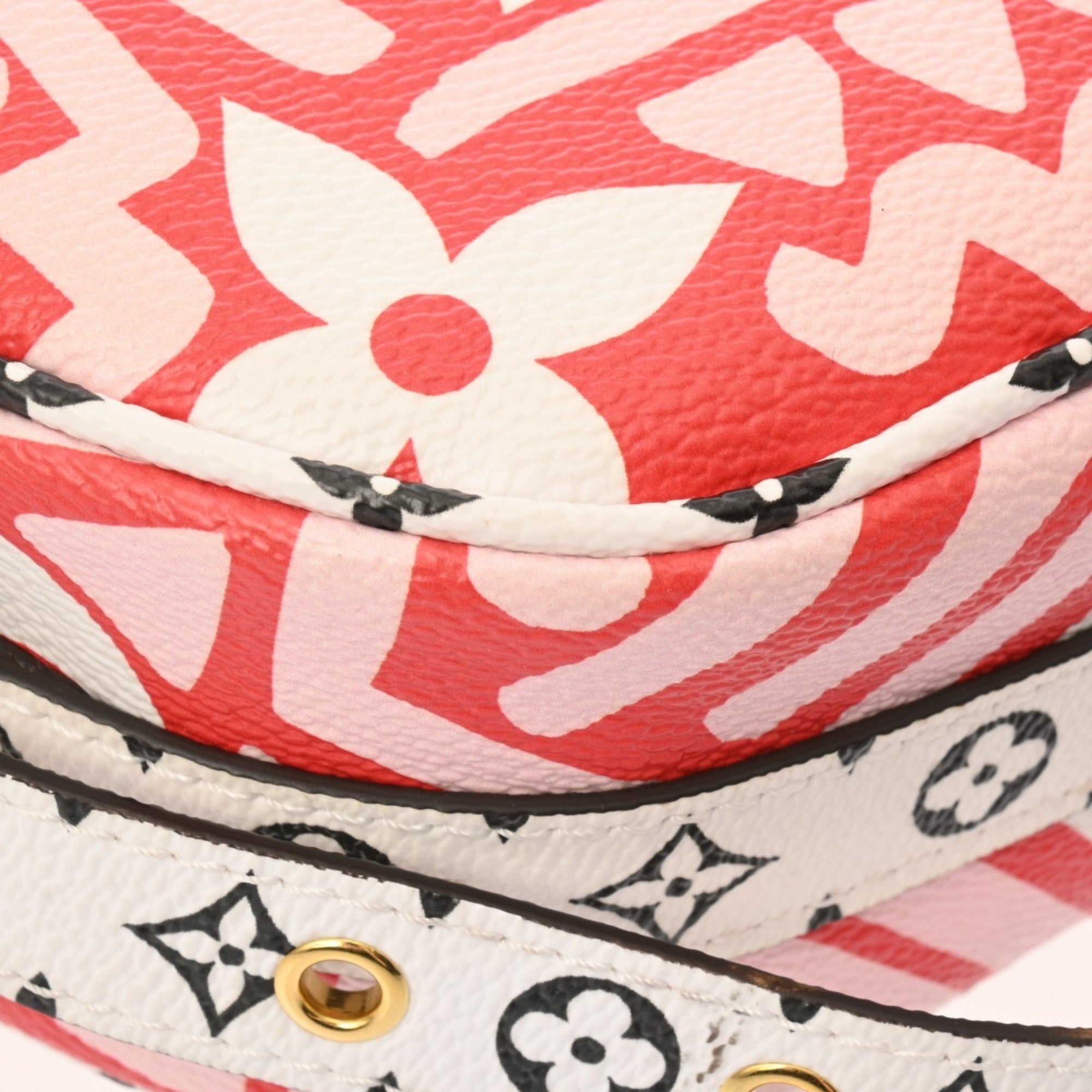 Louis Vuitton Pink Red Color White Leather Shoulder Bag (Pre-Owned)