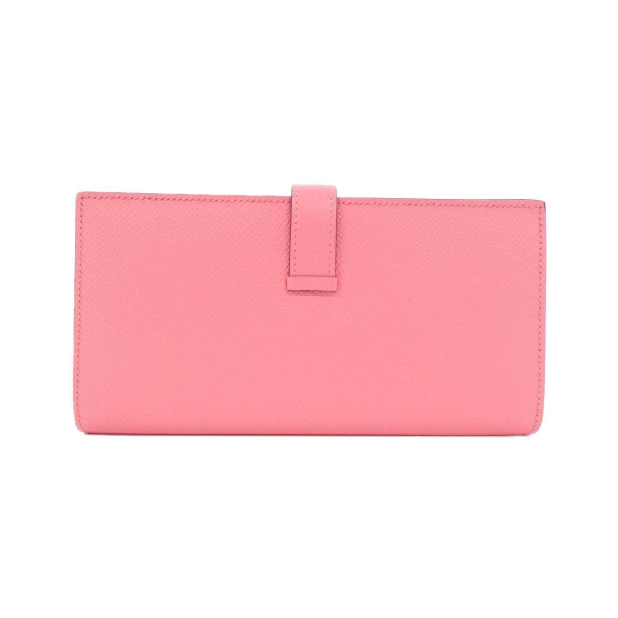 Hermes Pink Rose Azalee Epsom Leather Long Wallet (Bi-Fold) (Pre-Owned)