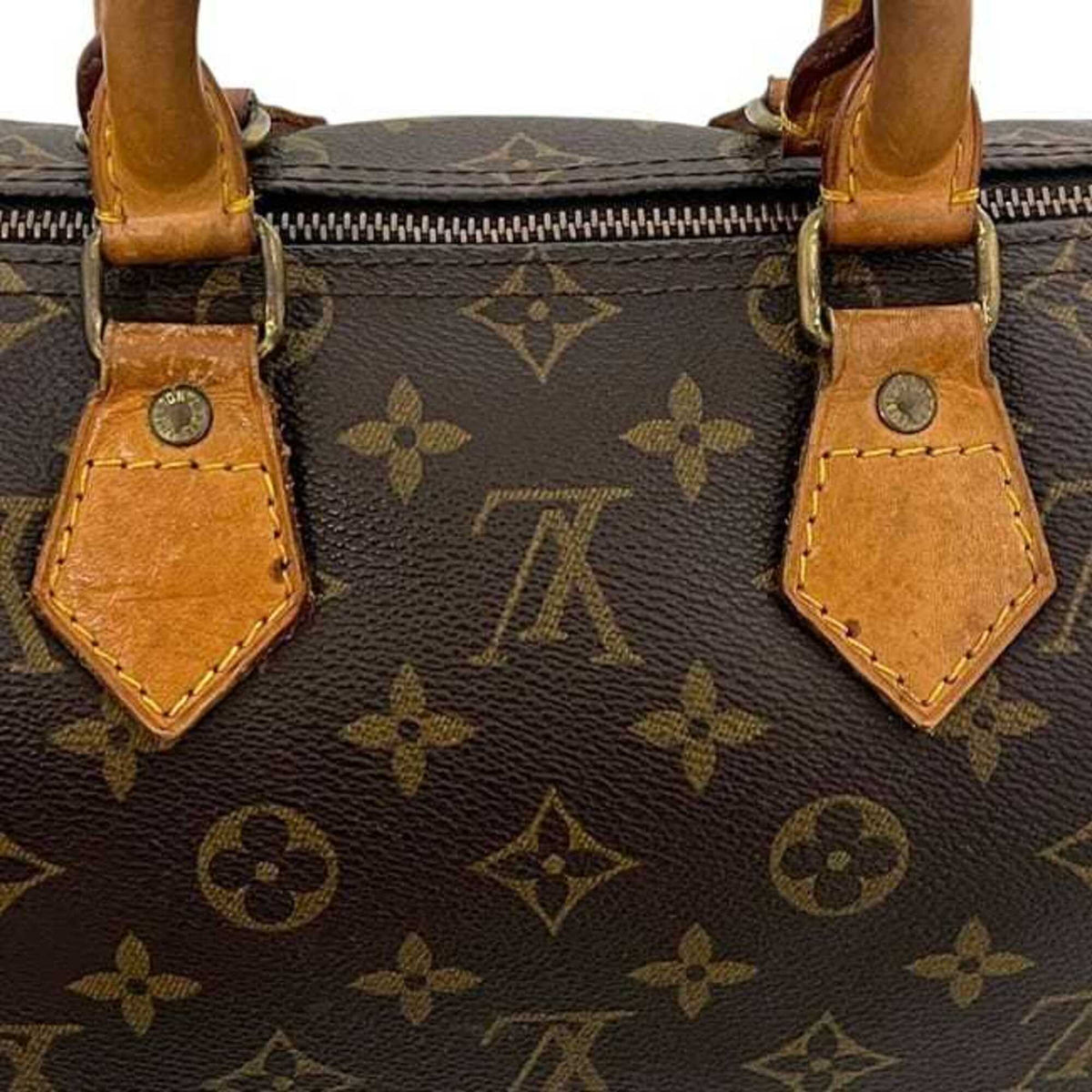 Louis Vuitton Black Brown Monogram Canvas Leather Handbag (Pre-Owned)