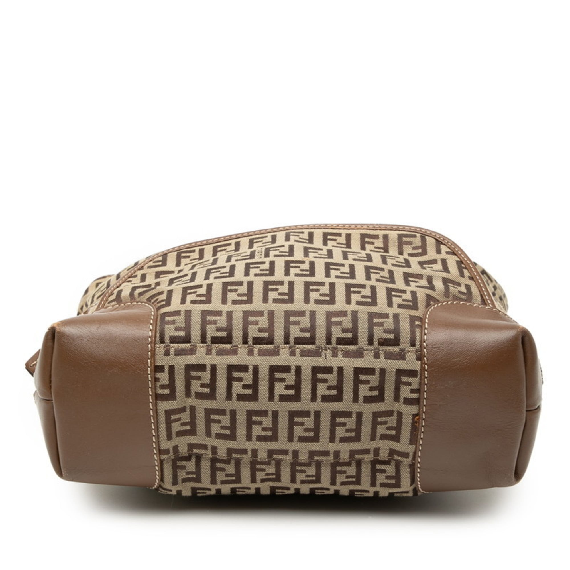Fendi Beige Brown Zucchino Handbag Tote Bag (Pre-Owned)