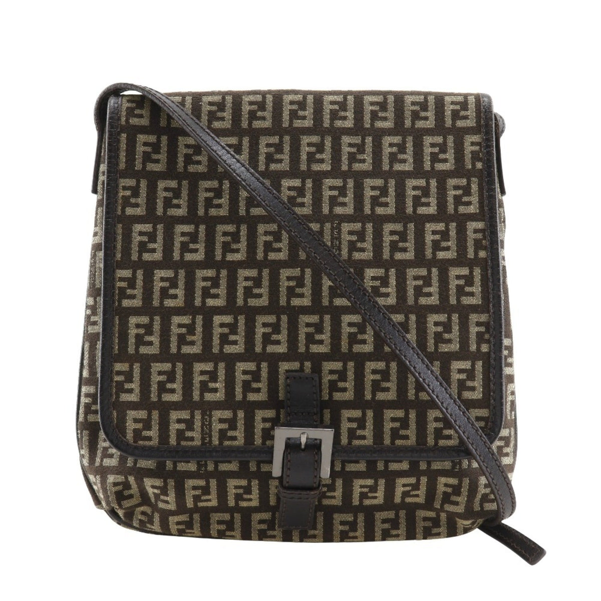 Fendi Brown Zucchino Shoulder Bag (Pre-Owned)