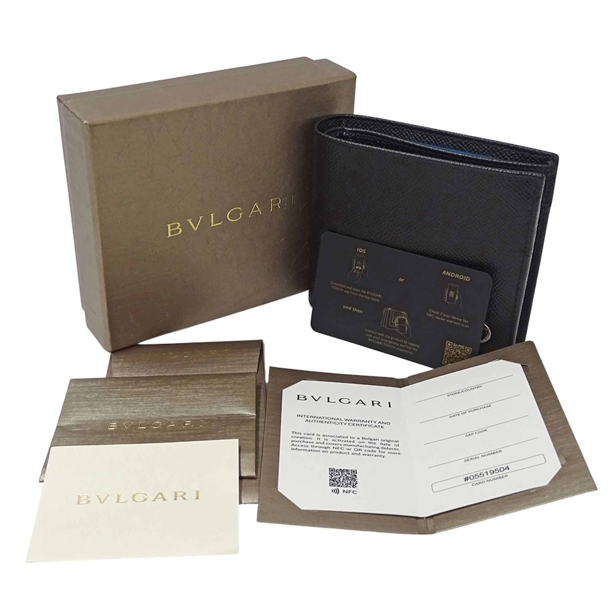 Bvlgari Black Leather Wallet (Bi-Fold) (Pre-Owned)