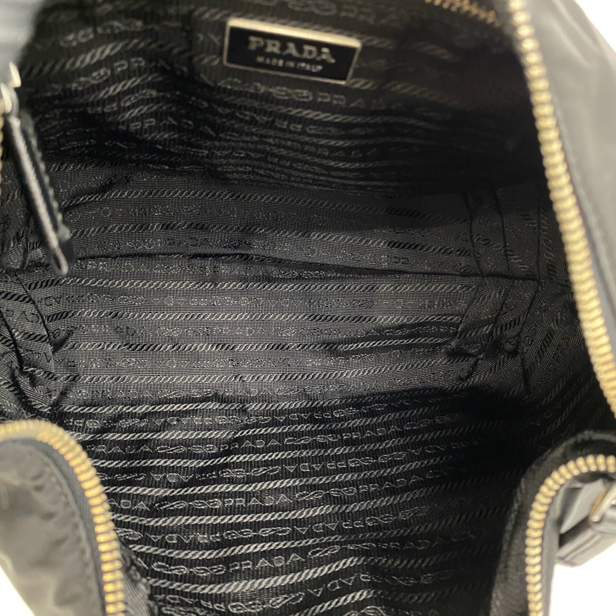 Prada Black Nylon Leather Shoulder Bag (Pre-Owned)