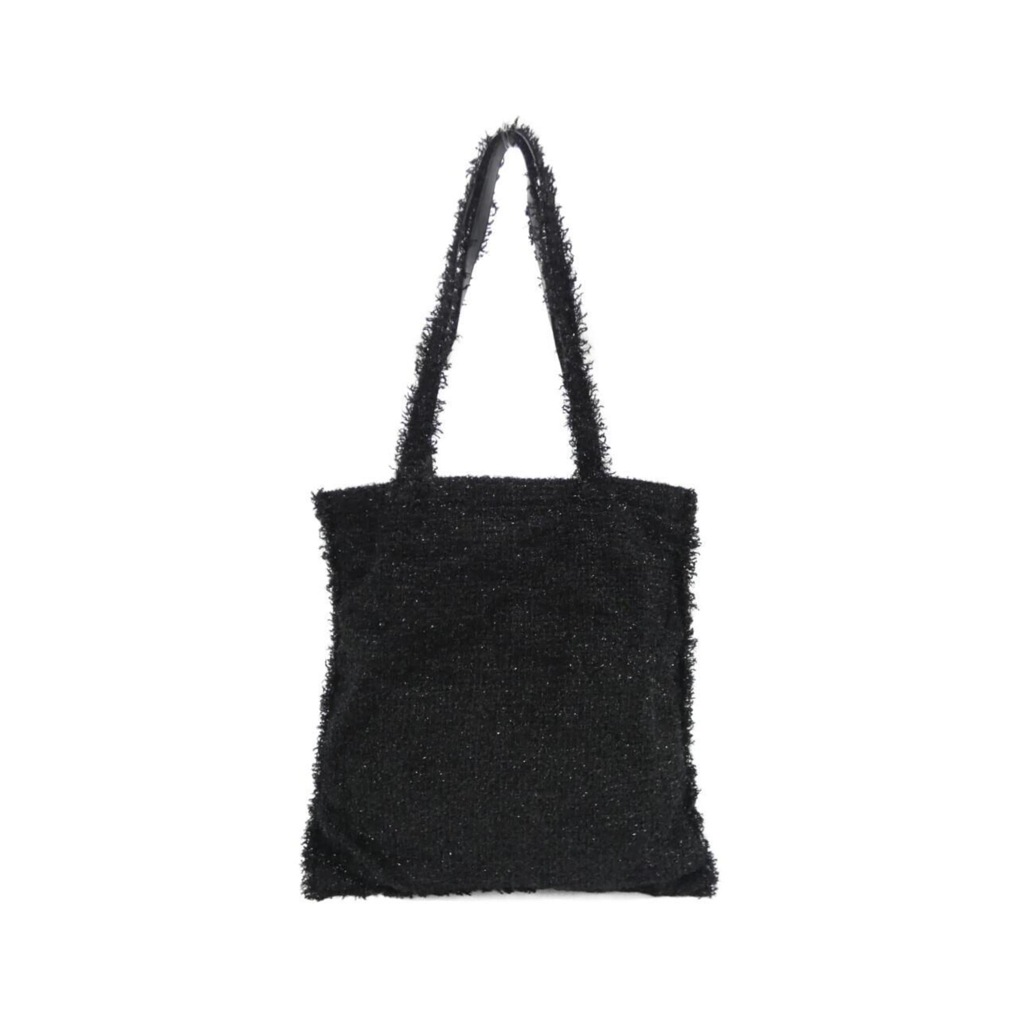 Chanel Black Green Tweed Handbag (Pre-Owned)