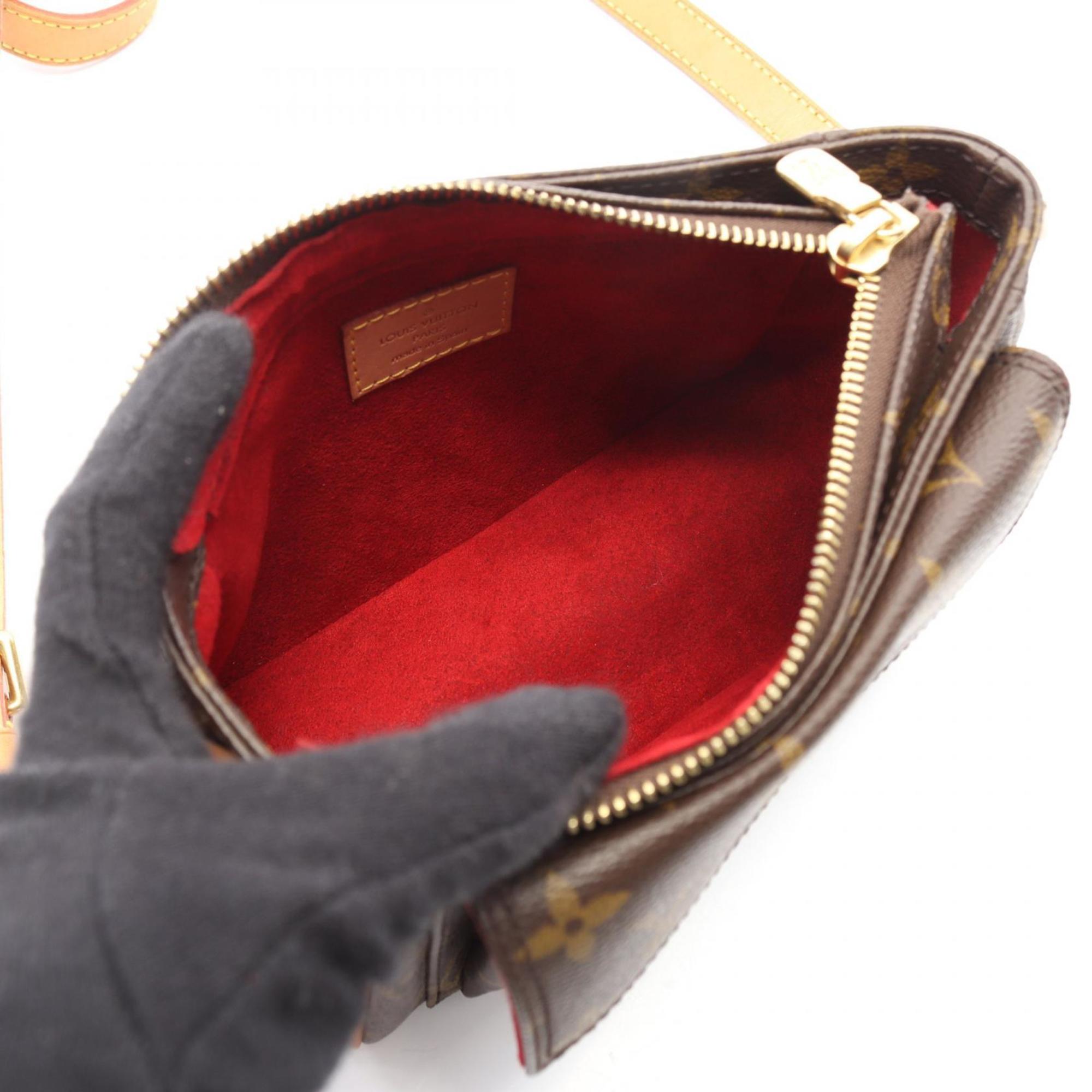 Louis Vuitton Brown Monogram Coated Canvas Leather Handbag Shoulder Bag (Pre-Owned)