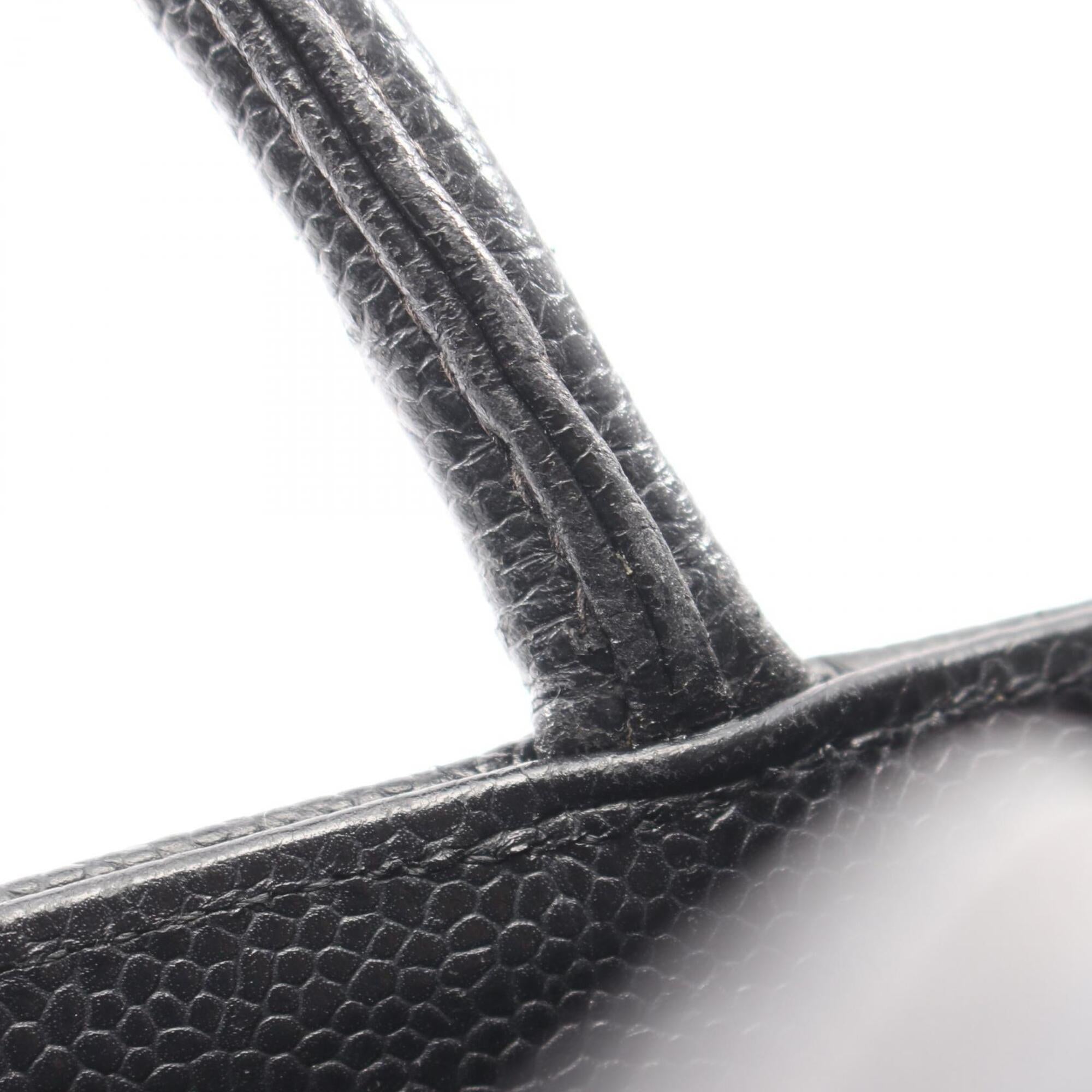 Chanel Black Grained Calfskin Handbag Tote Bag (Pre-Owned)