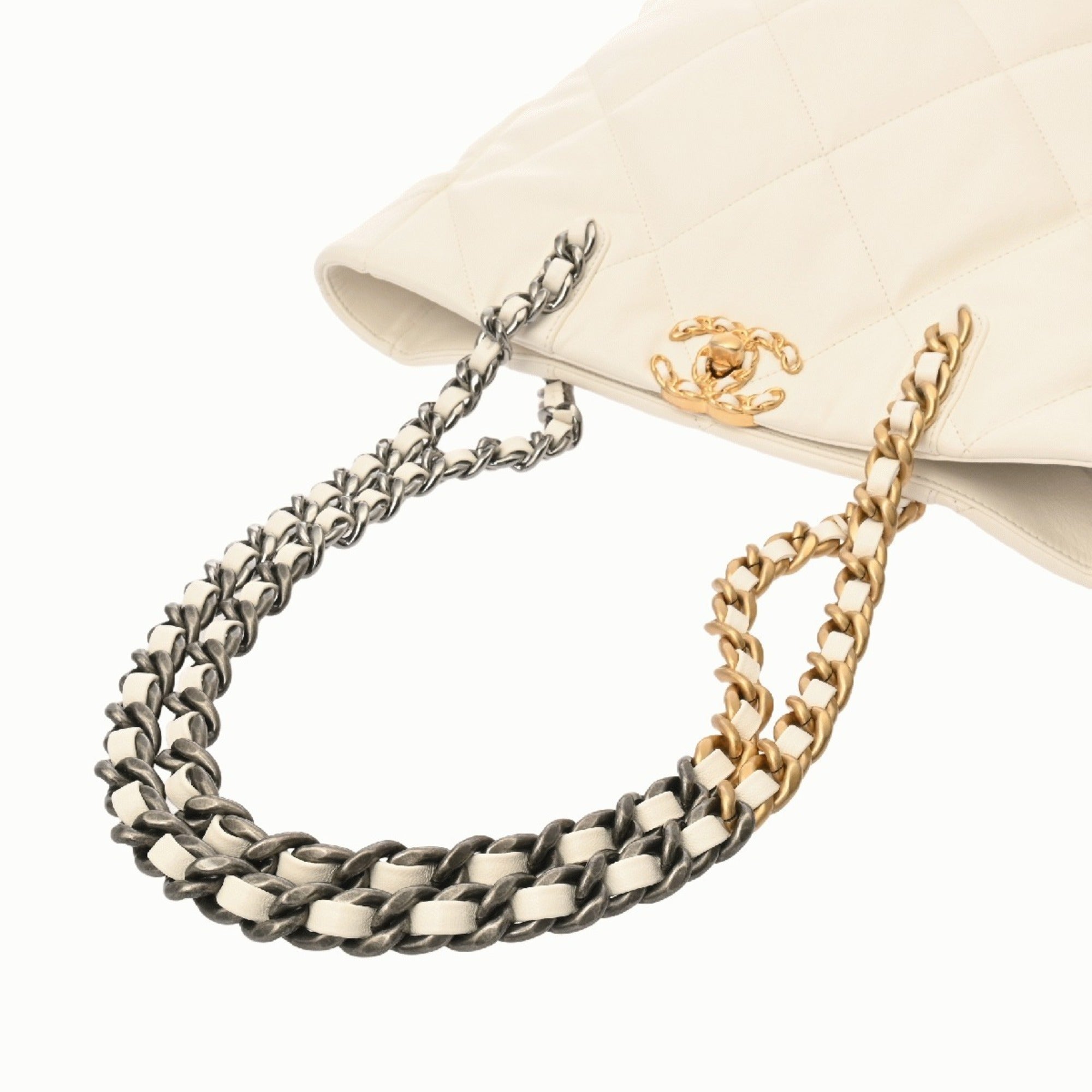 Chanel White Leather Tote Bag (Pre-Owned)