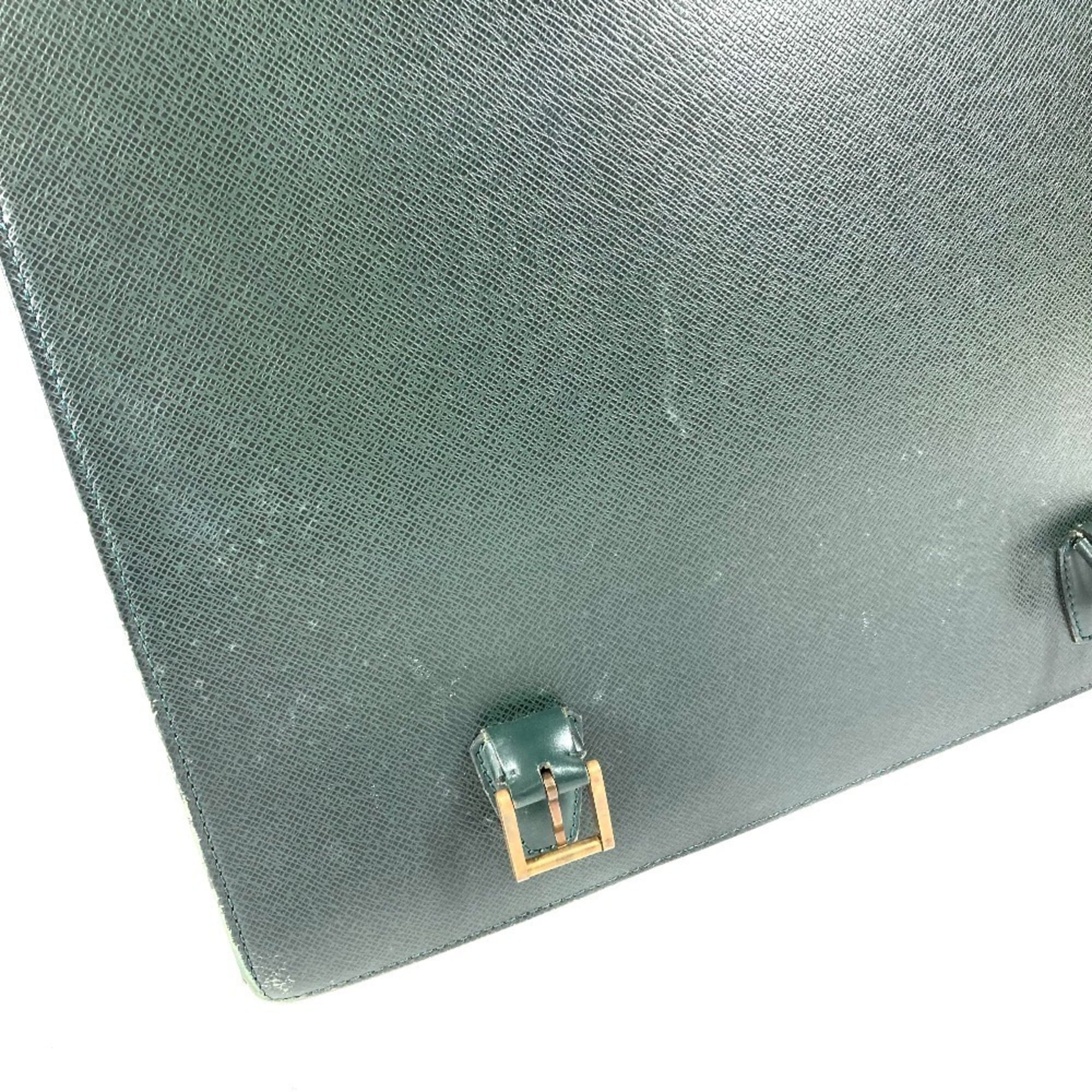 Louis Vuitton Taiga Episea Green Taiga Leather Briefcase Handbag (Pre-Owned)