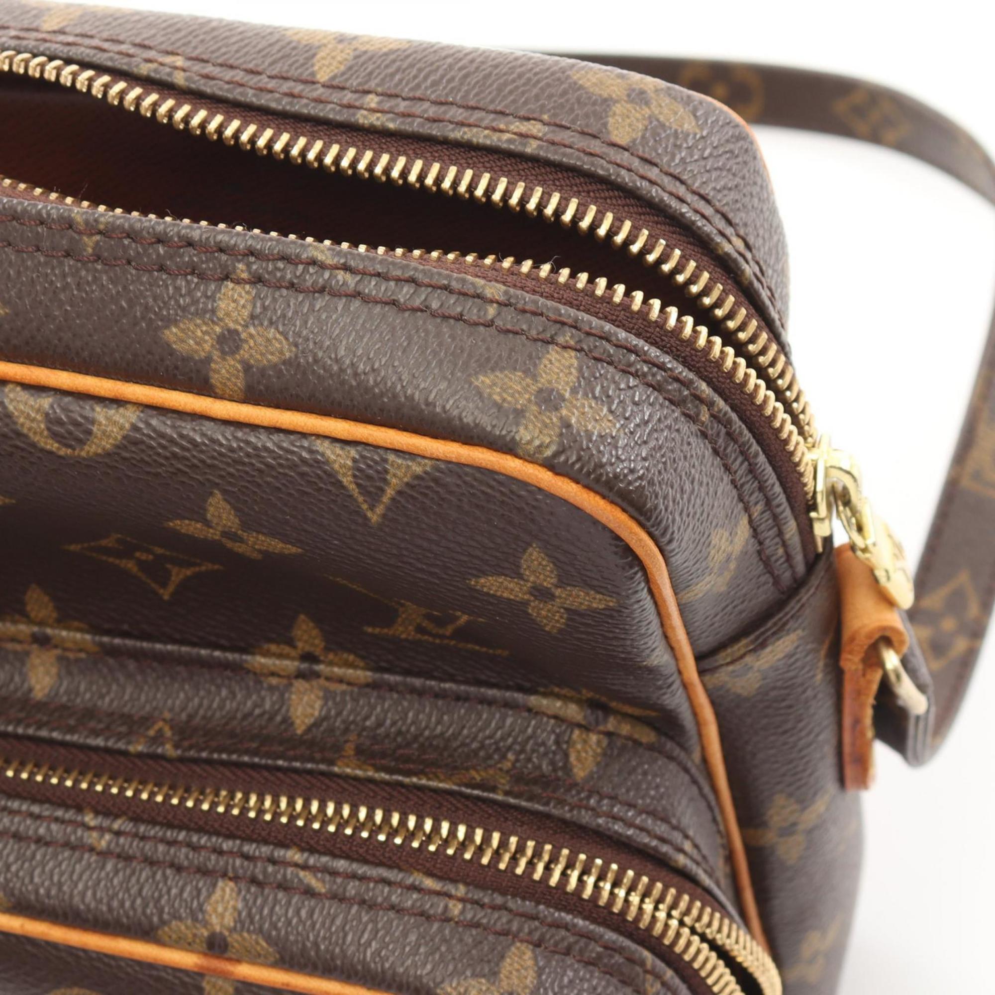 Louis Vuitton Brown Coated Canvas Leather Shoulder Bag (Pre-Owned)
