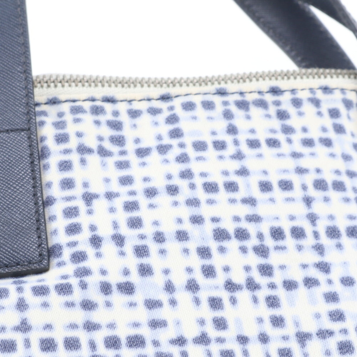 Prada Blue Leather Nylon Shoulder Bag Tote Bag (Pre-Owned)