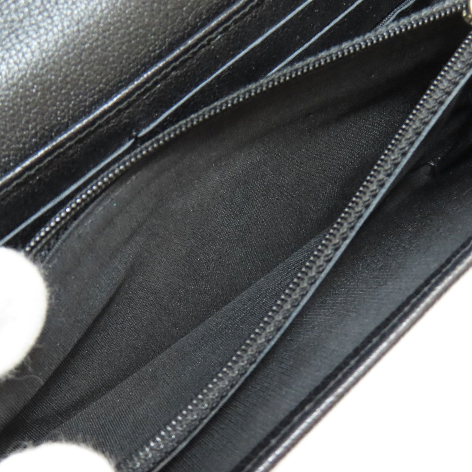 Chanel Black Leather Long Wallet (Bi-Fold) (Pre-Owned)