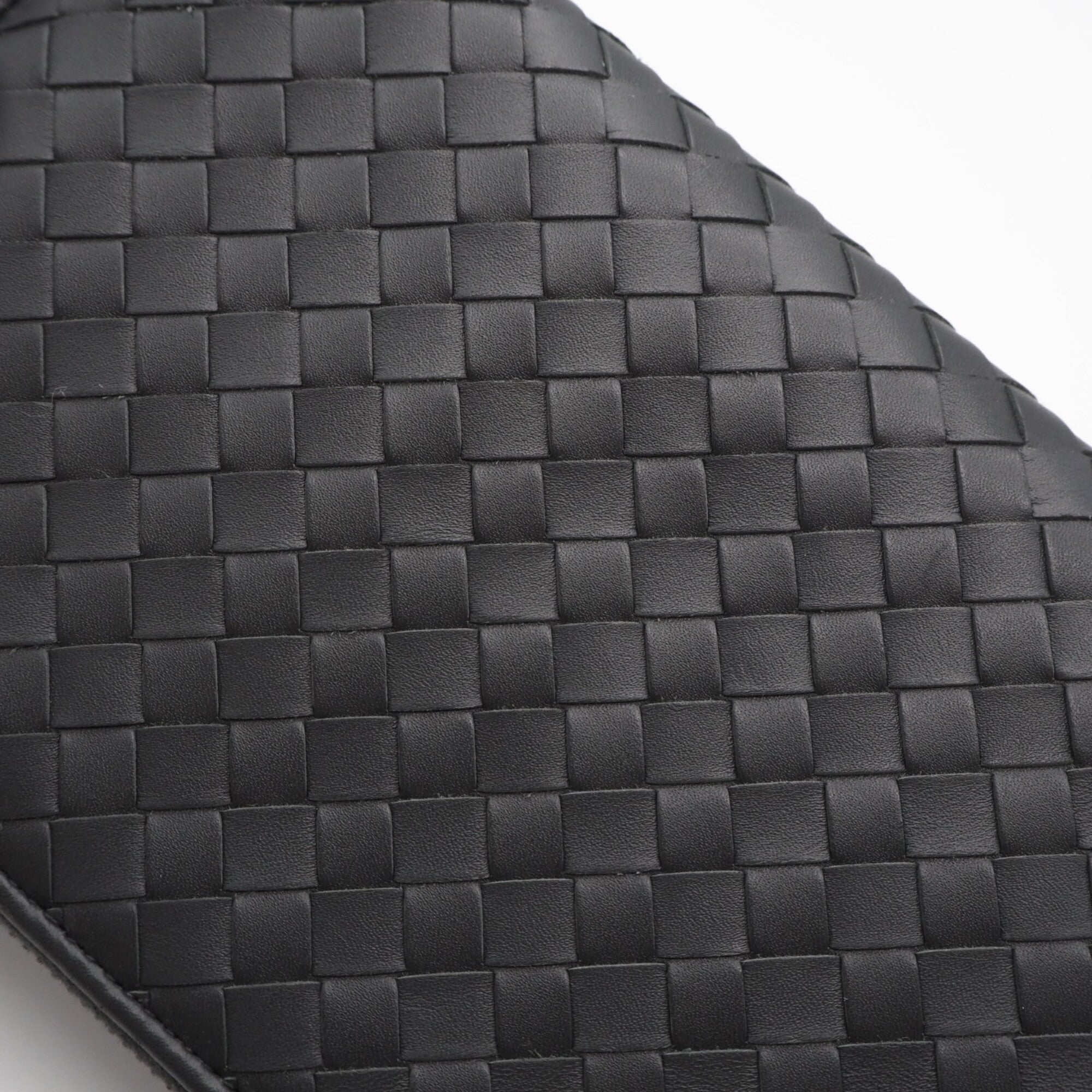 Bottega Veneta Intrecciato Gray Leather Long Wallet (Bi-Fold) (Pre-Owned)