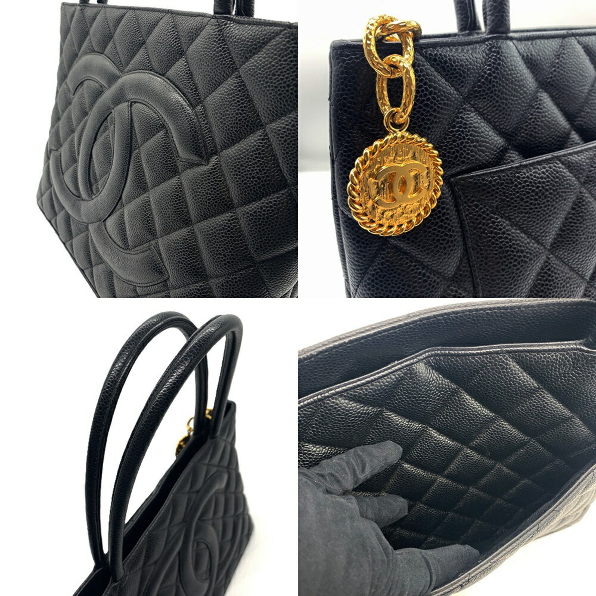 Chanel Black Grained Calfskin Tote Bag (Pre-Owned)