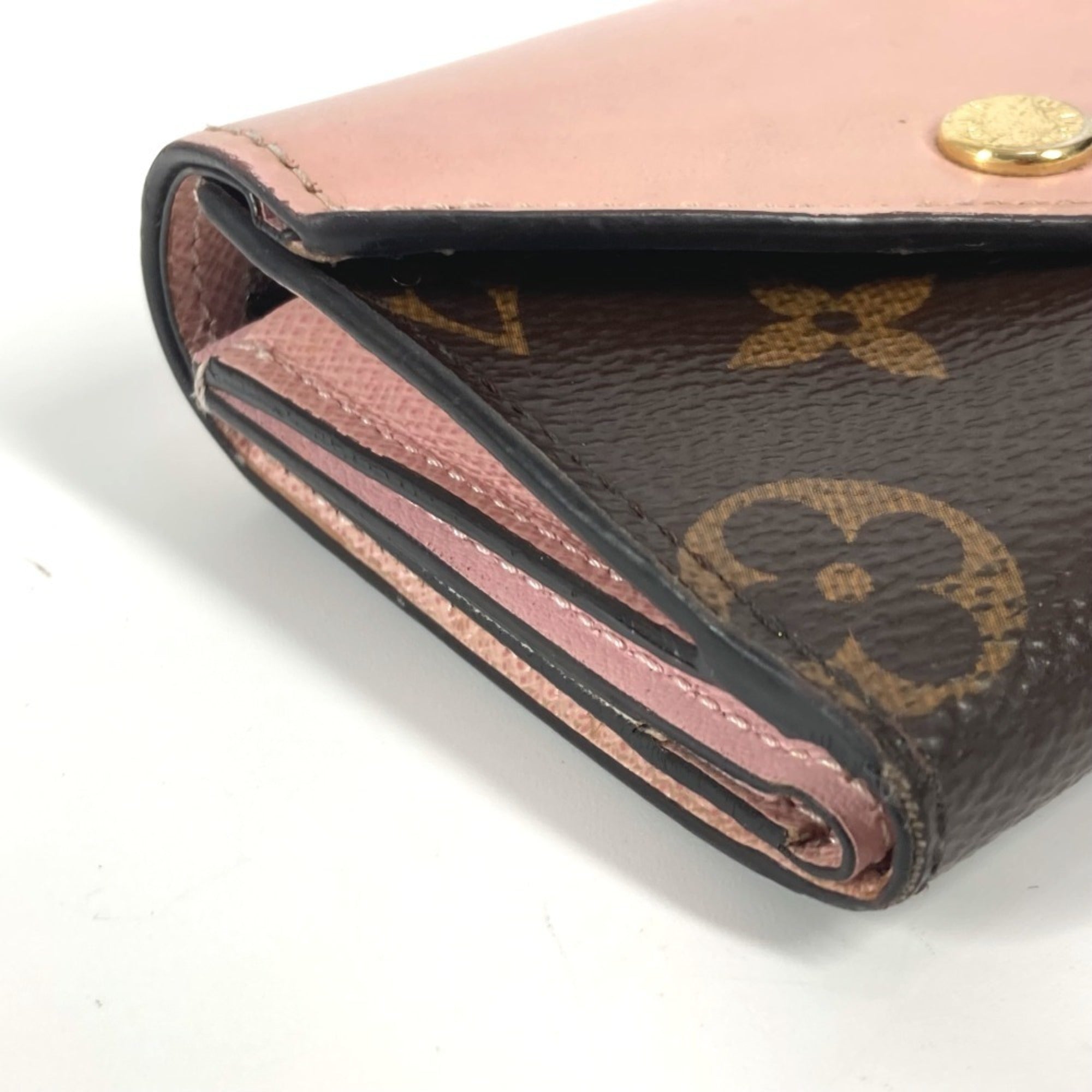 Louis Vuitton Brown Pink Monogram Wallet (Tri-Fold) (Pre-Owned)