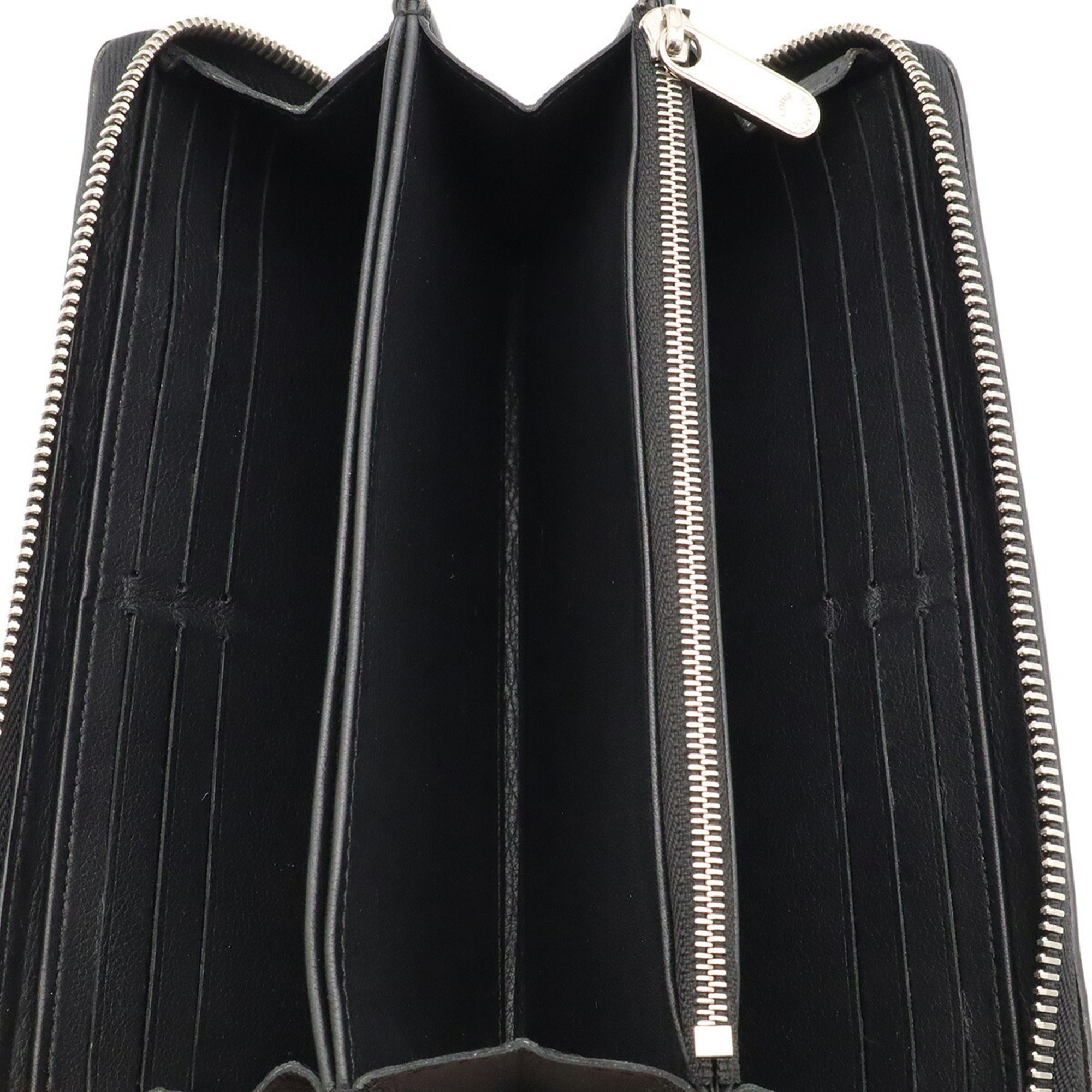 Louis Vuitton Noir Leather Long Wallet (Bi-Fold) (Pre-Owned)