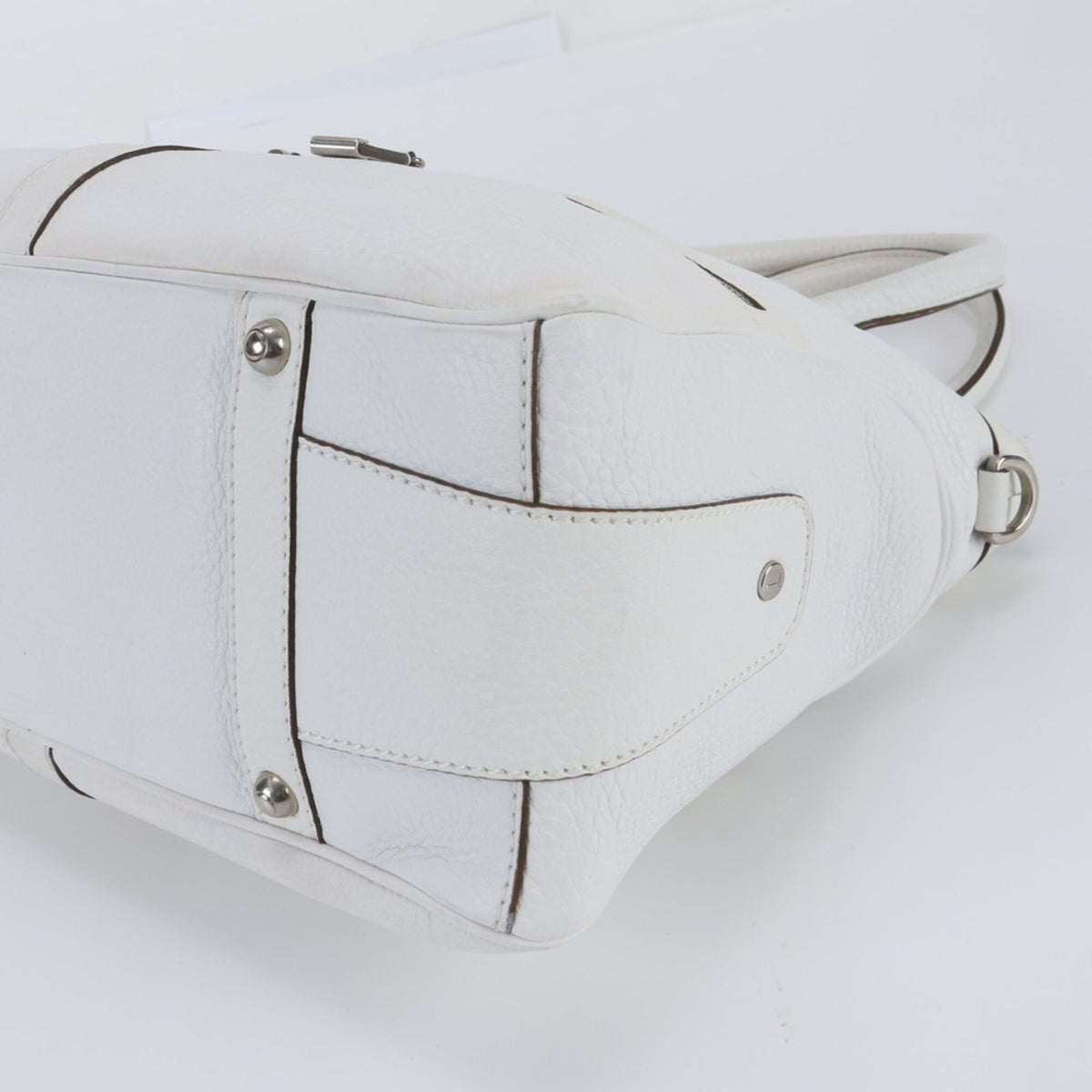 Tod's White Leather Handbag Shoulder Bag Tote Bag (Pre-Owned)