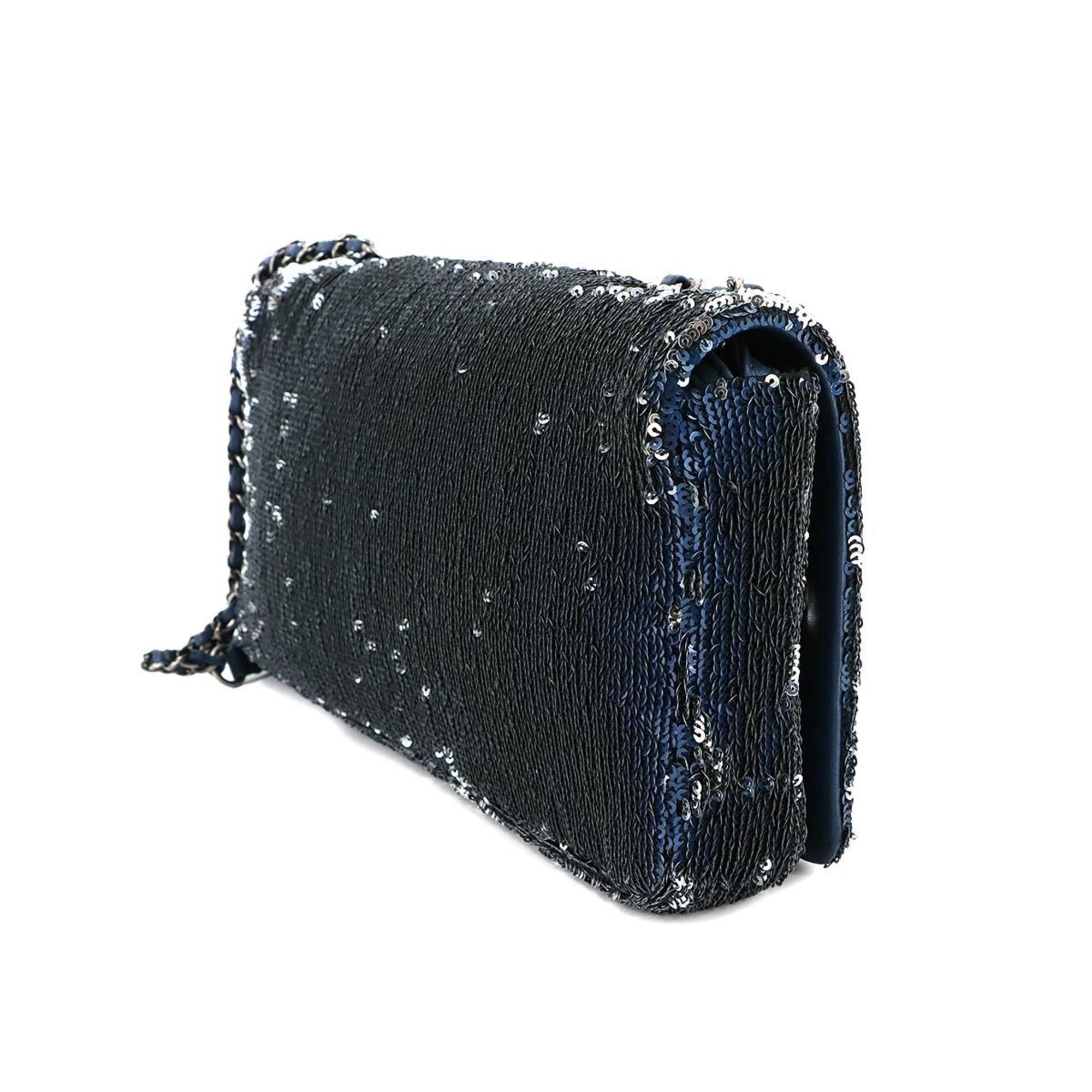 Chanel Blue Spangles Leather Shoulder Bag (Pre-Owned)