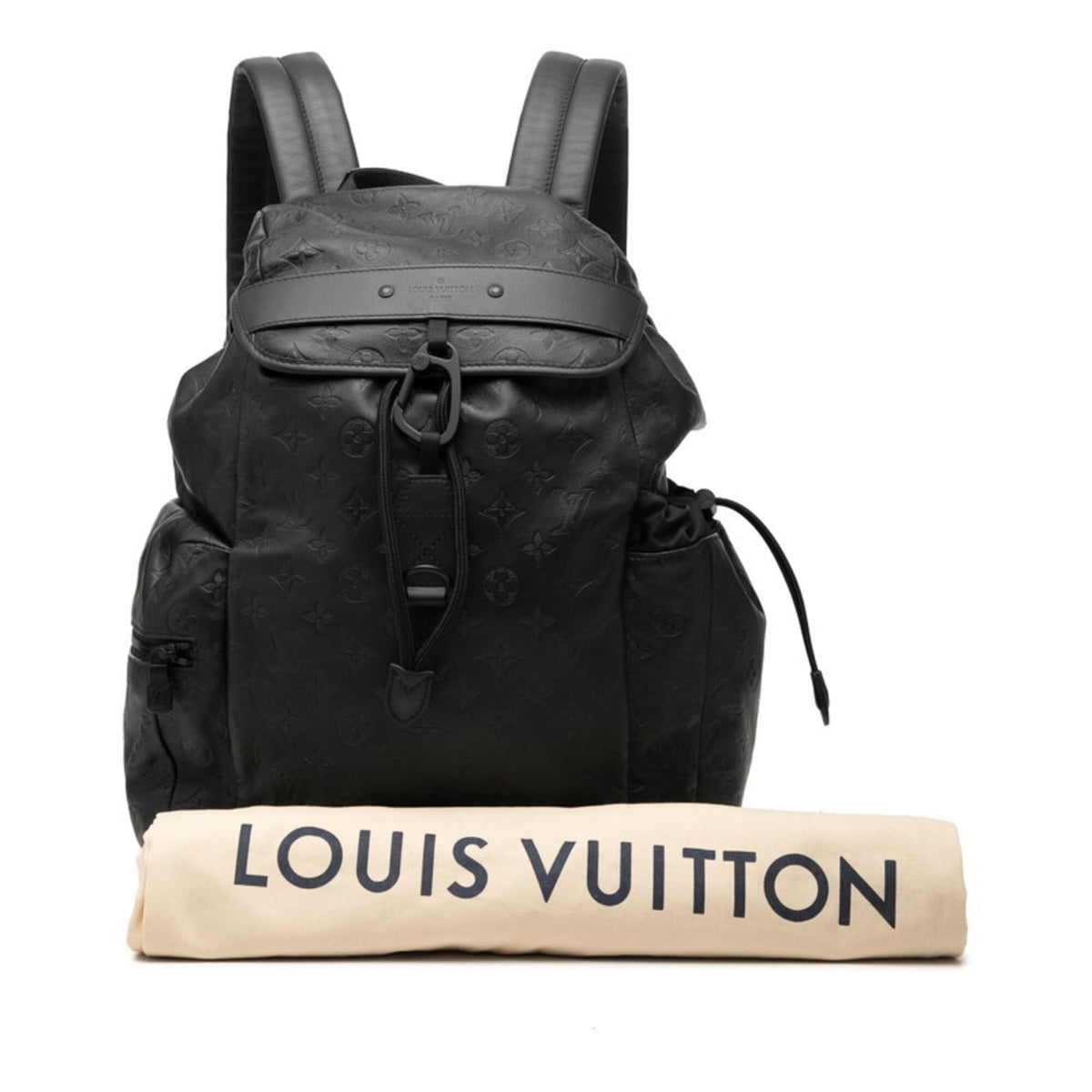 Louis Vuitton Black Noir Leather Backpack (Pre-Owned)