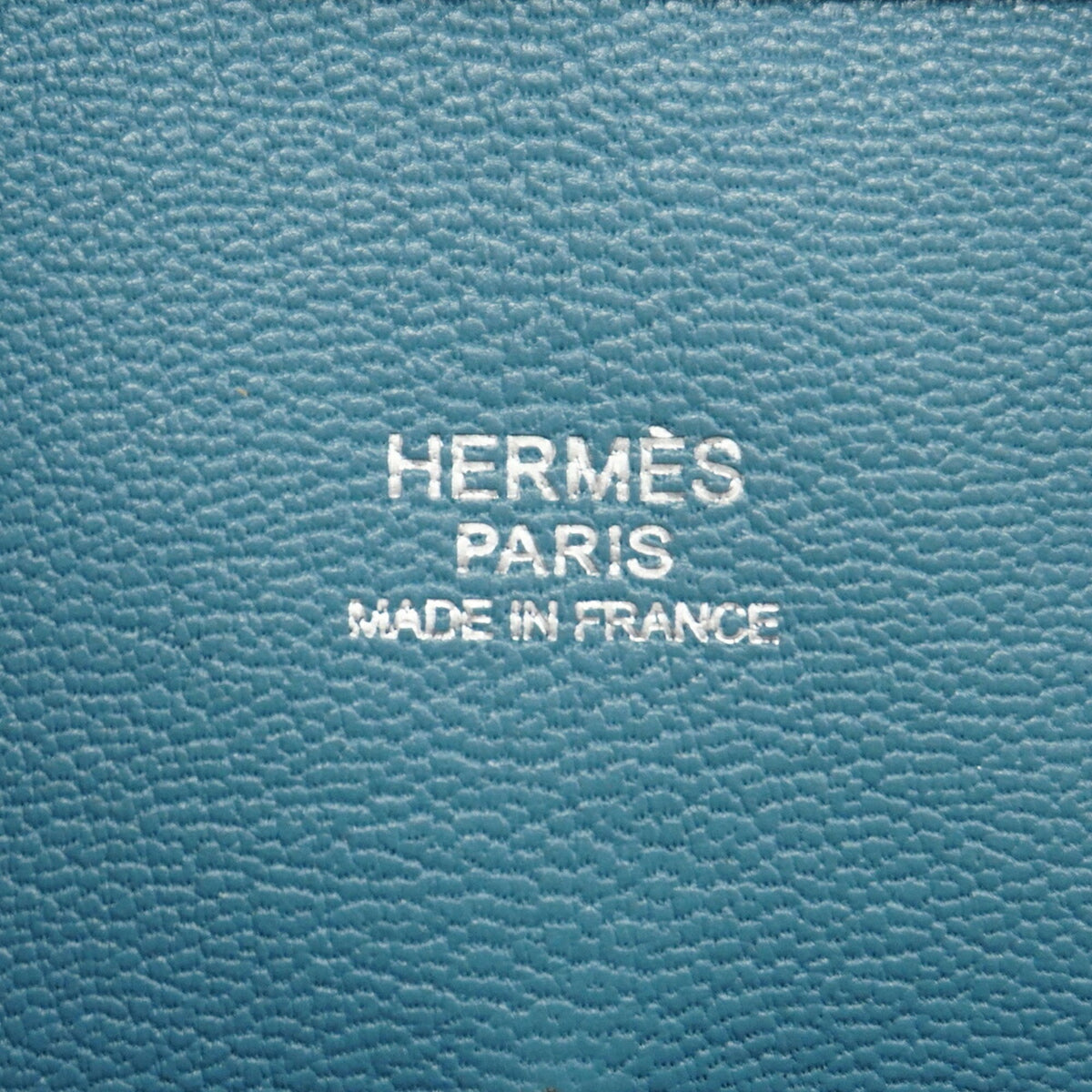 Hermes Blue Jean White Leather Handbag (Pre-Owned)