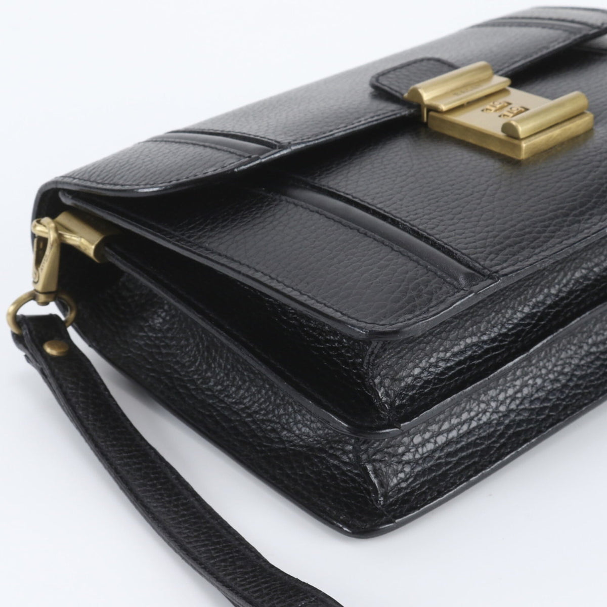 Bally Black Leather Clutch Bag Pouch (Pre-Owned)