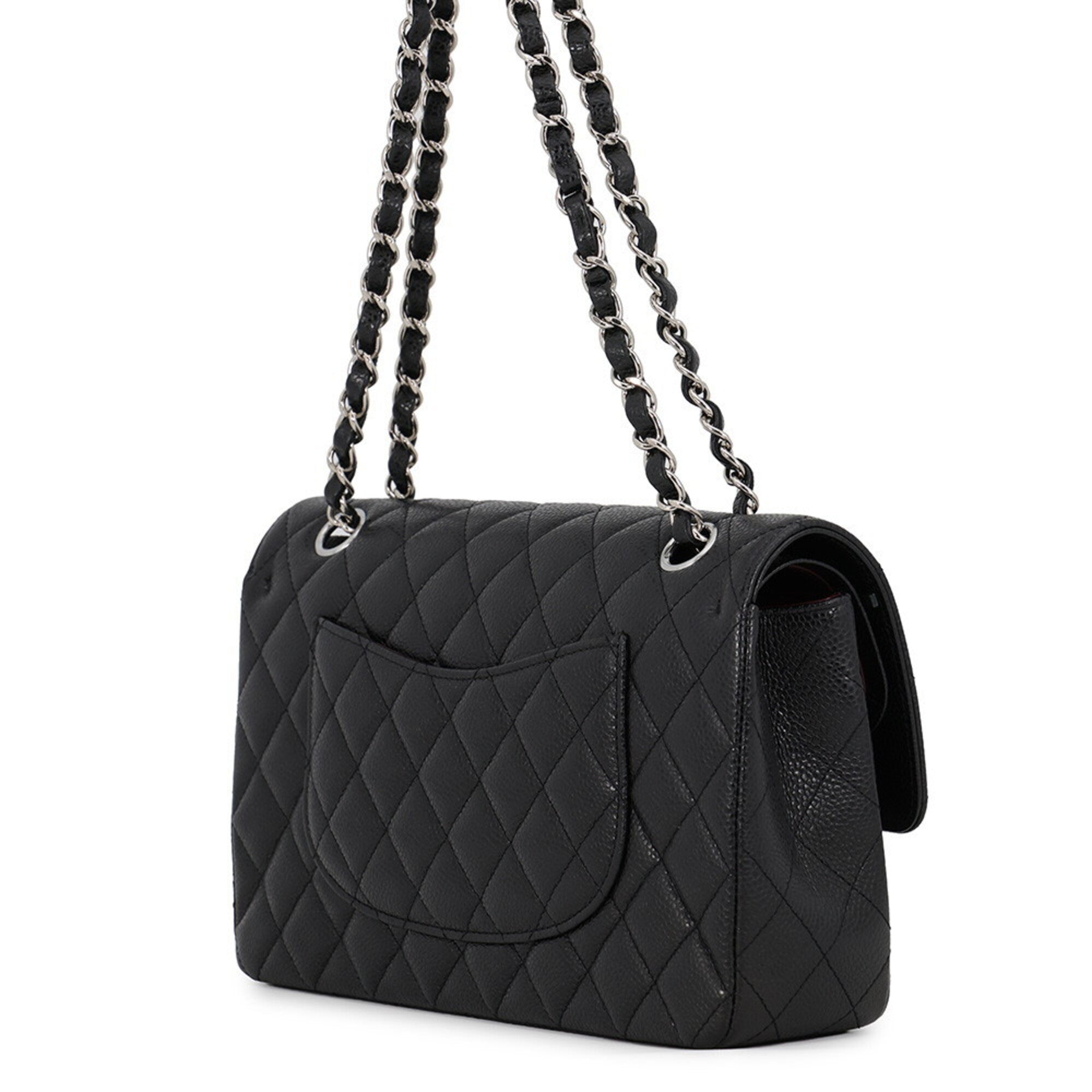 Chanel Matelasse Black Grained Calfskin Handbag Shoulder Bag (Pre-Owned)