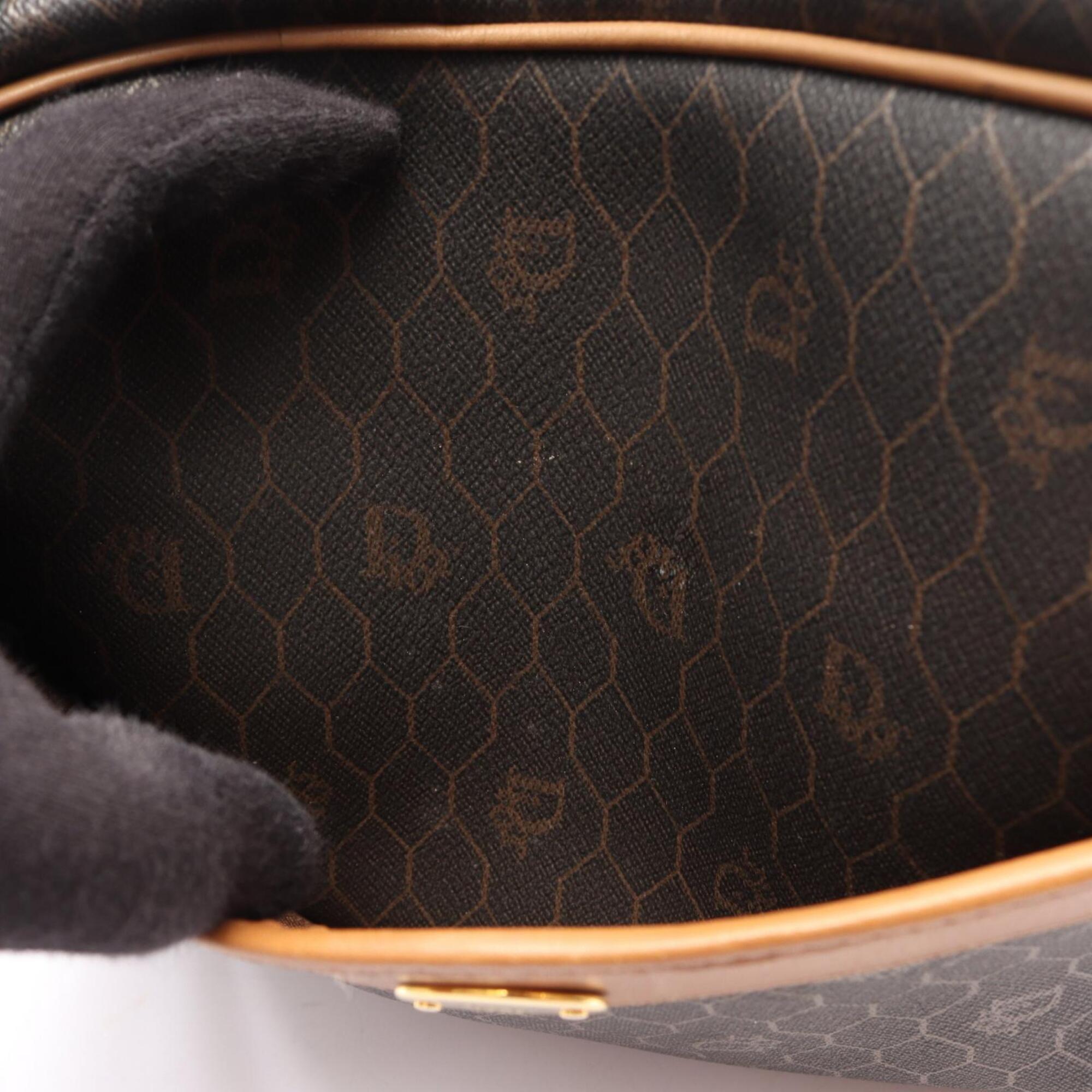 Christian Dior Black Brown Coated Canvas Handbag Shoulder Bag (Pre-Owned)