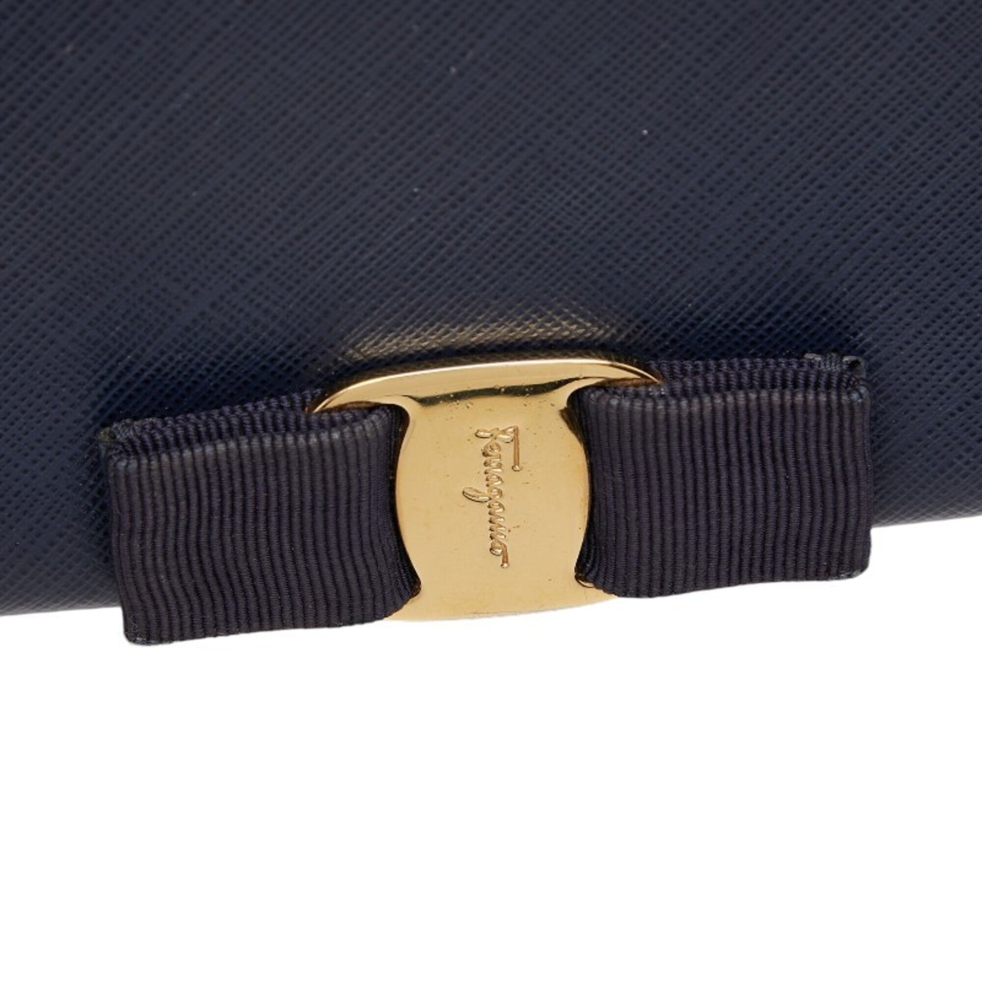 Salvatore Ferragamo Navy Leather Shoulder Bag (Pre-Owned)