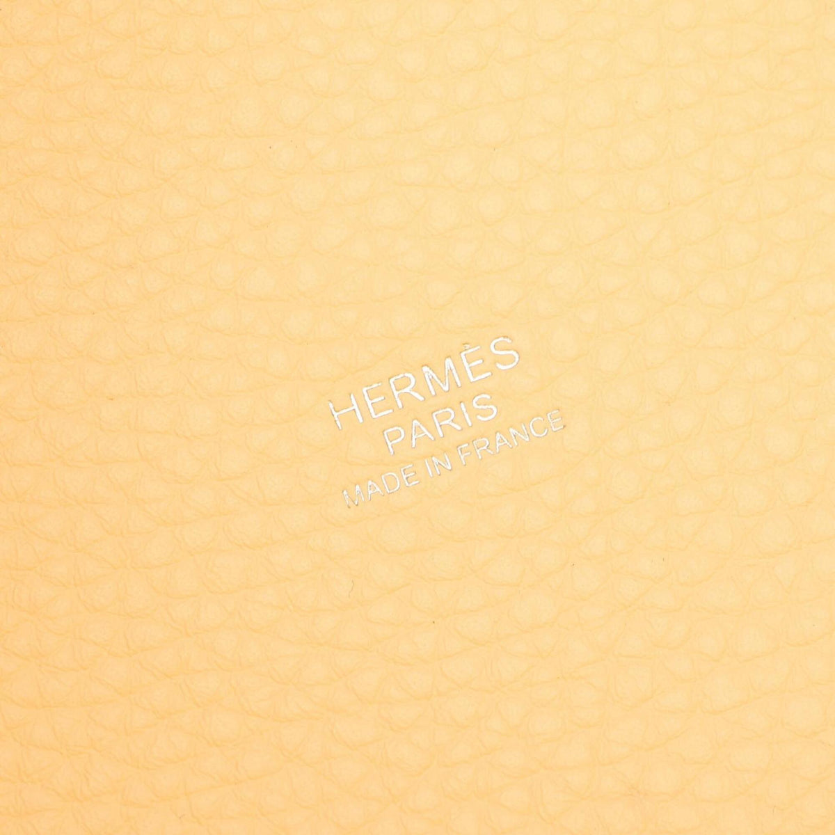 Hermes Ivory Lime Yellow Taurillon Clemence Leather Handbag (Pre-Owned)