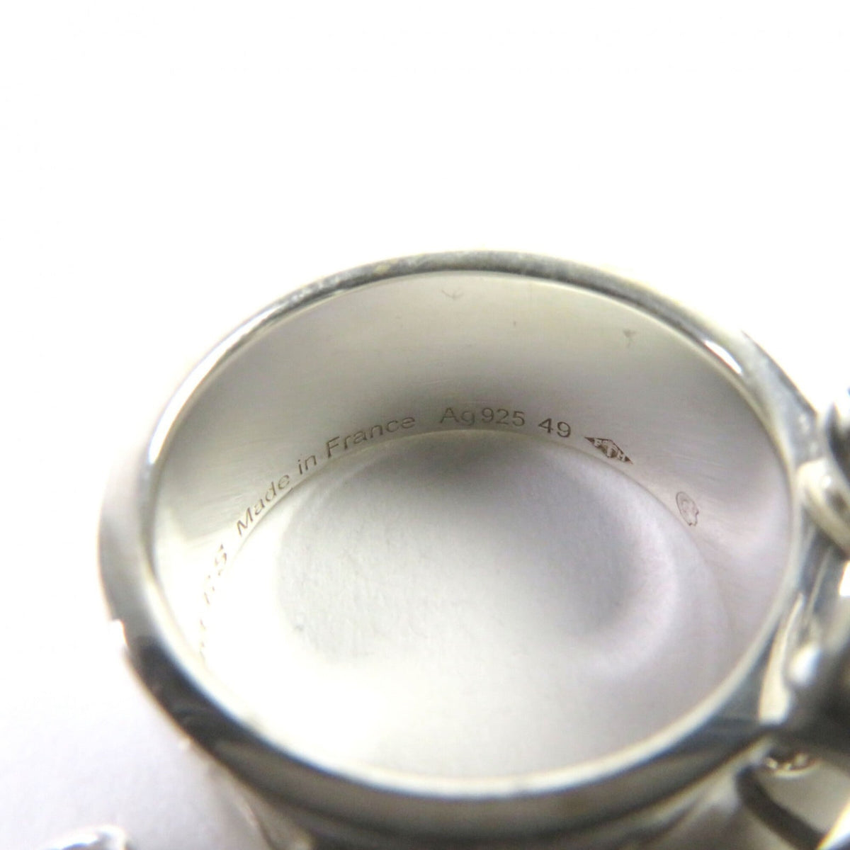Hermes Silver Silver 925 Band Ring (Pre-Owned)