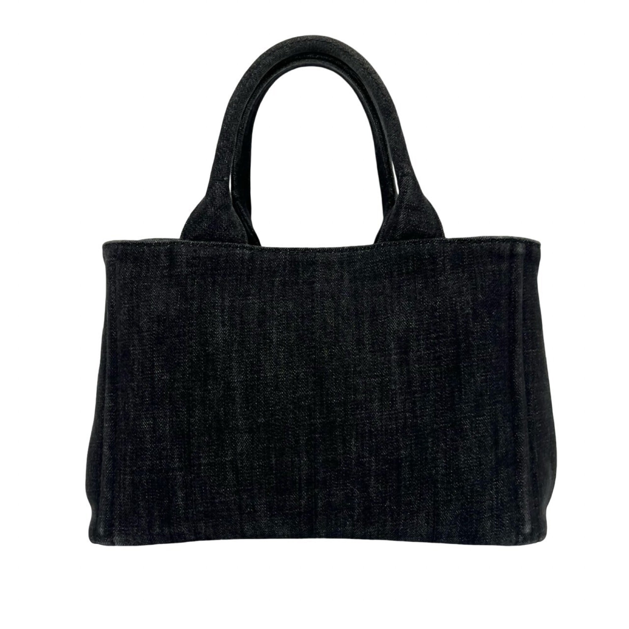 Prada Black Cotton Handbag Tote Bag (Pre-Owned)