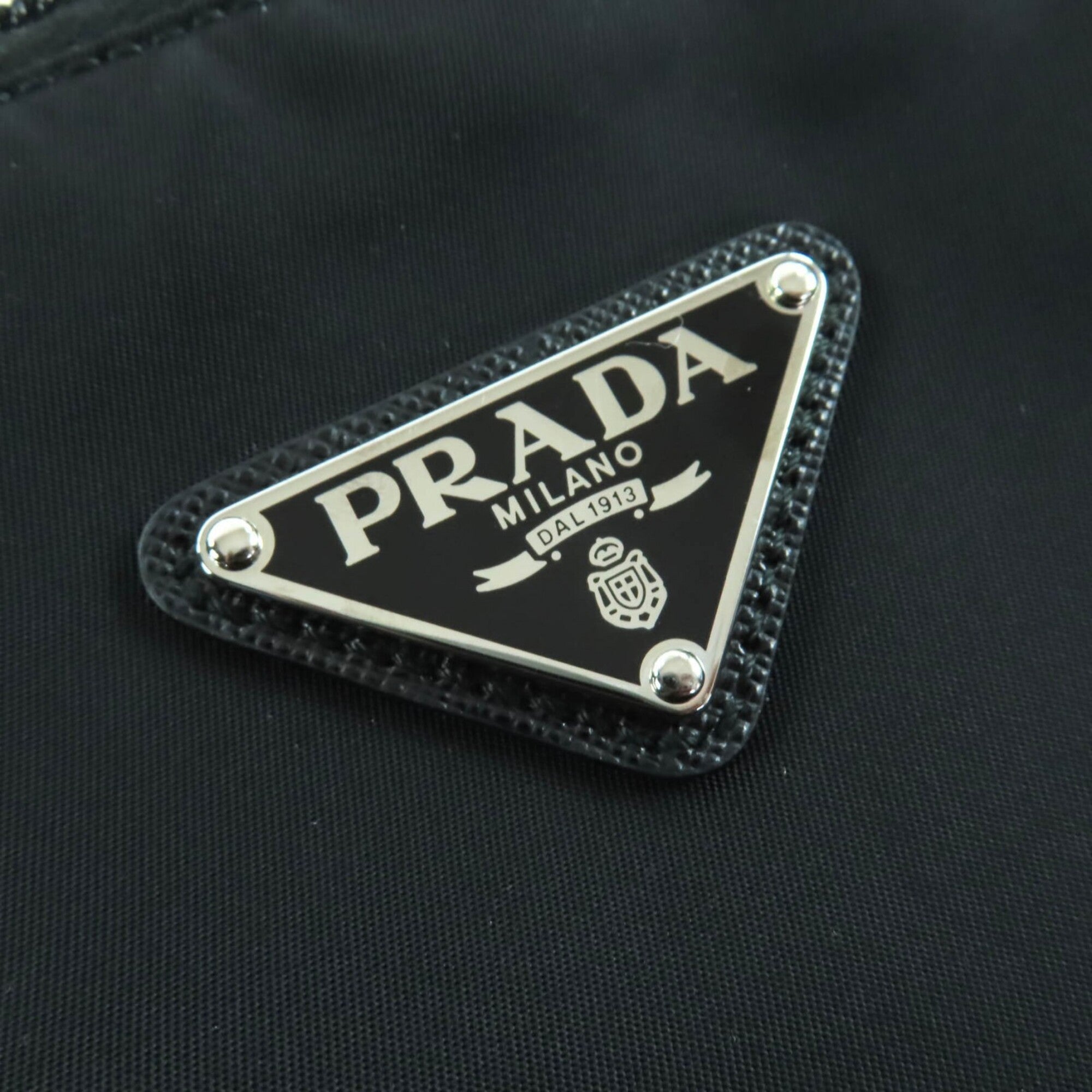 Prada Black Nylon Leather Tote Bag (Pre-Owned)