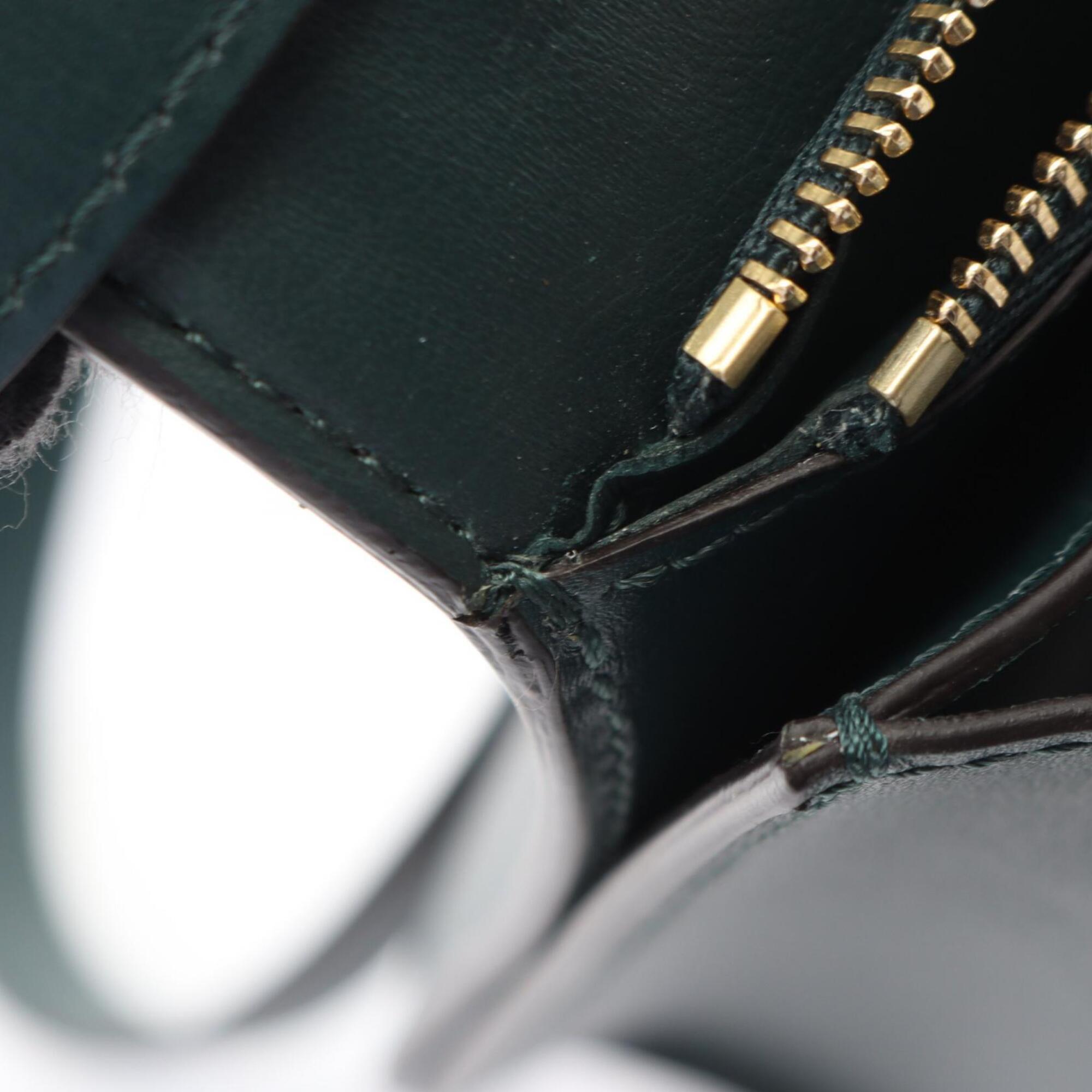Celine Green Leather Handbag Shoulder Bag (Pre-Owned)