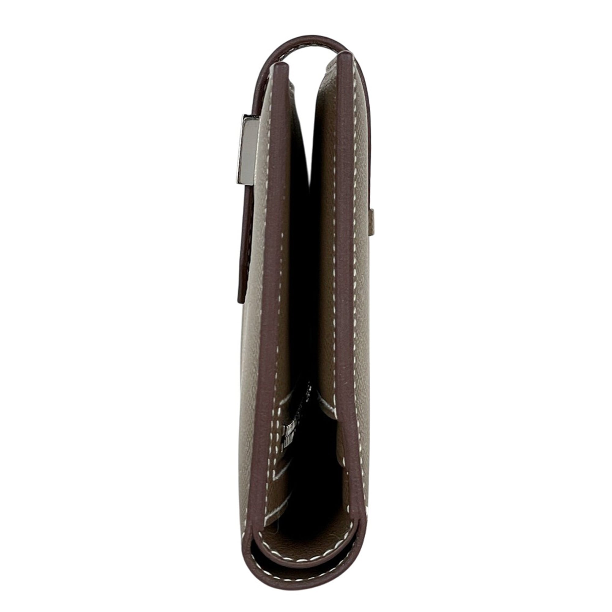 Hermes Bearn Etoupe Gray Leather Wallet (Bi-Fold) (Pre-Owned)