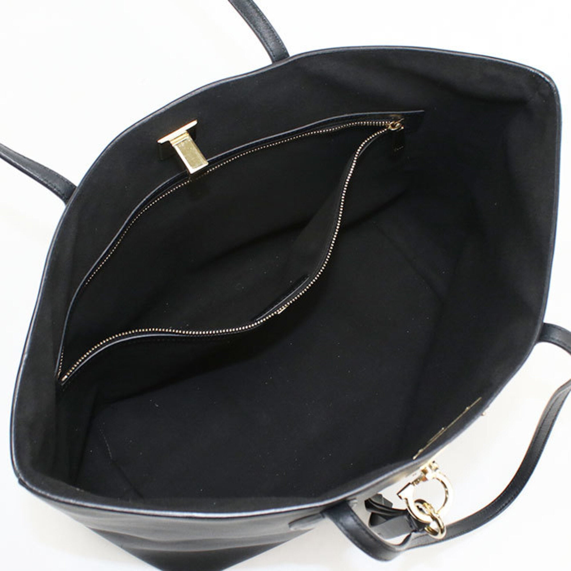 Salvatore Ferragamo Black Leather Tote Bag (Pre-Owned)