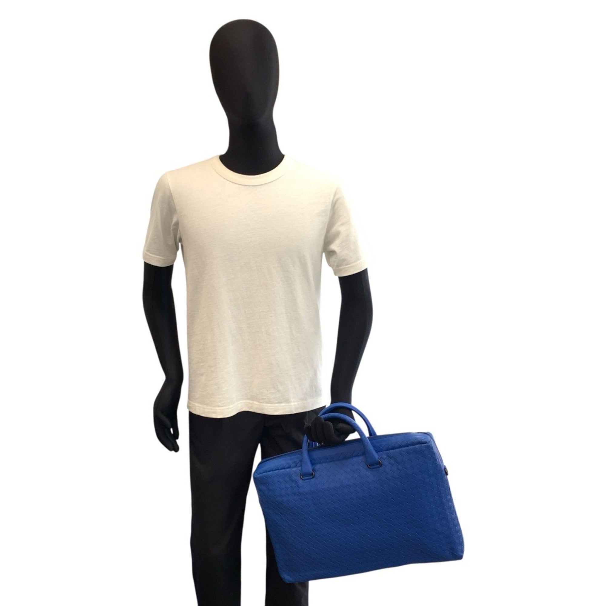 Bottega Veneta Blue Leather Briefcase (Pre-Owned)