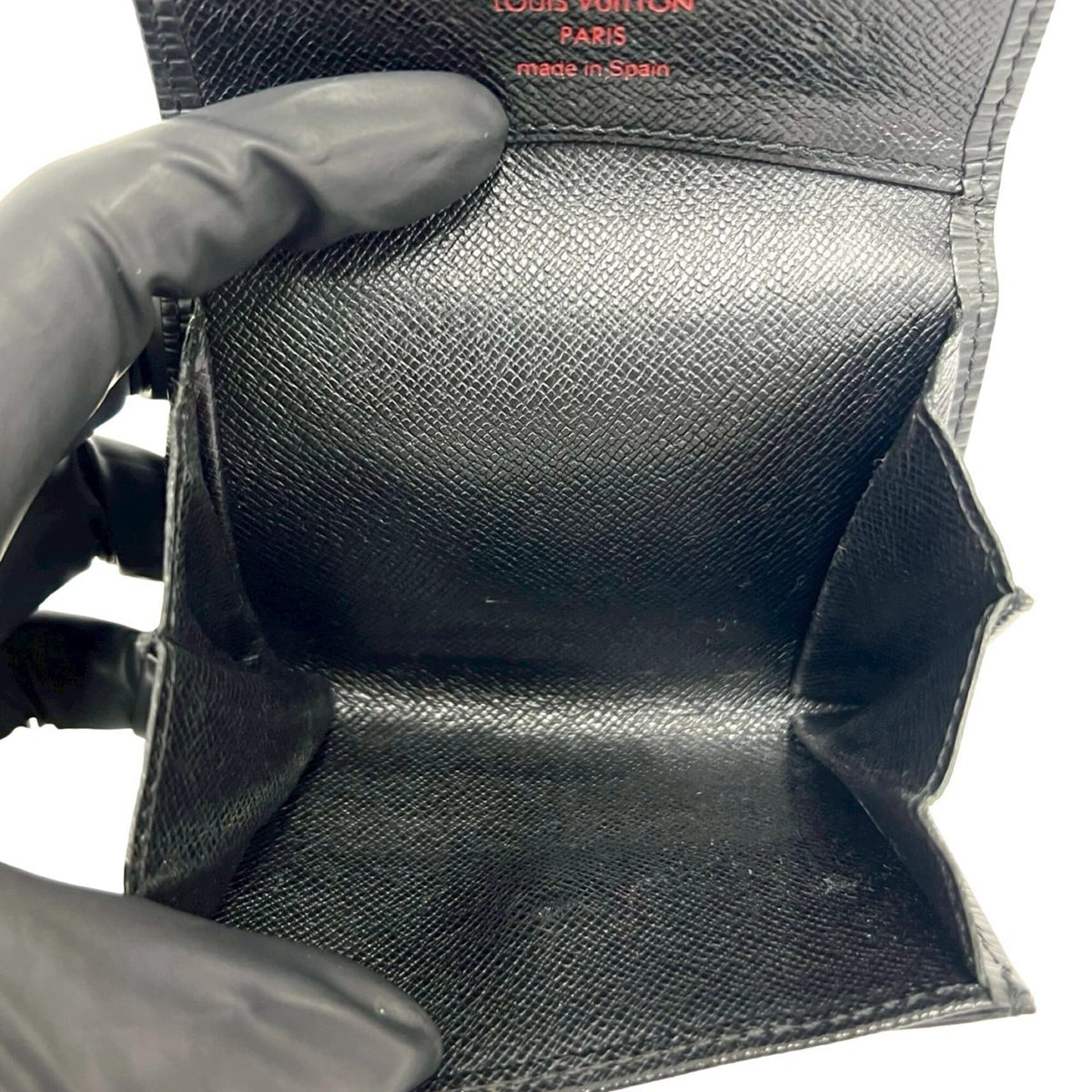 Louis Vuitton Black Leather Coin Purse/Coin Case (Pre-Owned)