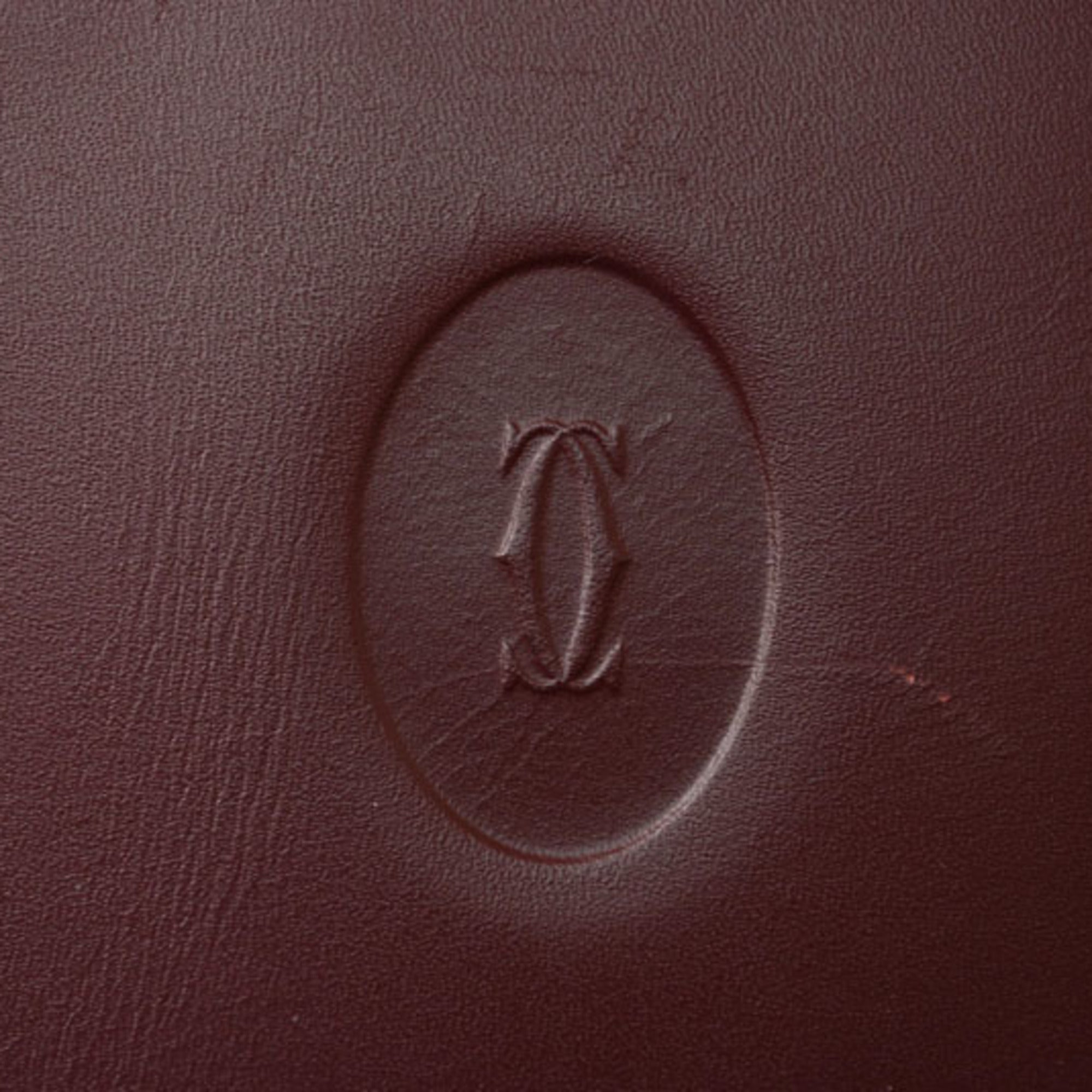 Cartier Must Bordeaux Leather Long Wallet (Bi-Fold) (Pre-Owned)