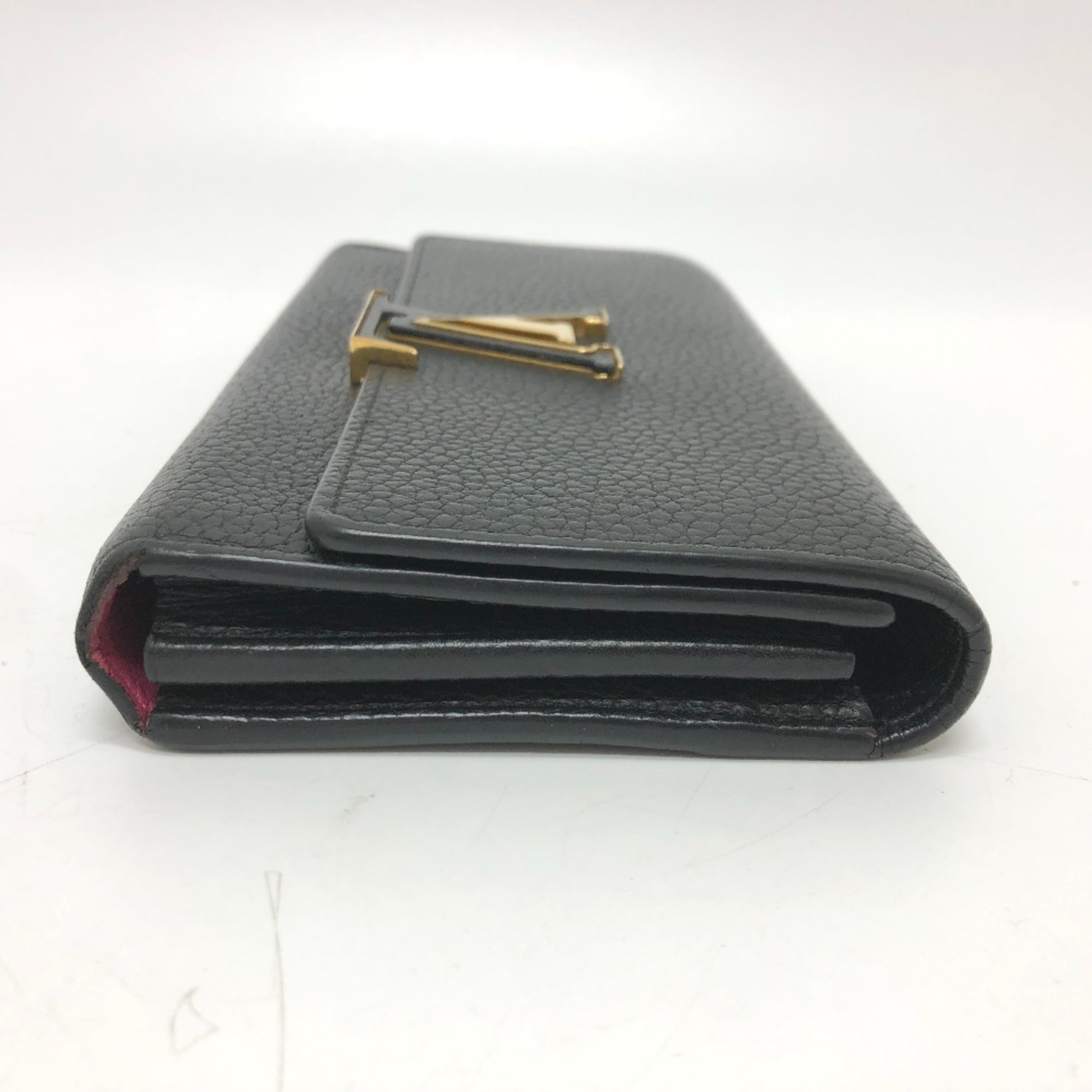 Louis Vuitton Black Leather Long Wallet (Bi-Fold) (Pre-Owned)
