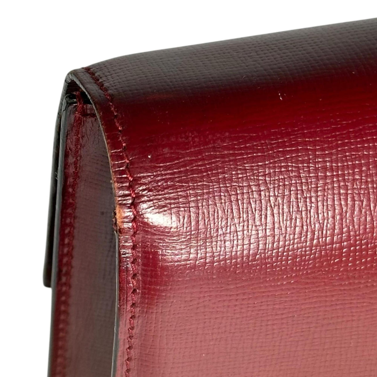 Cartier Bordeaux Leather Clutch Bag (Pre-Owned)