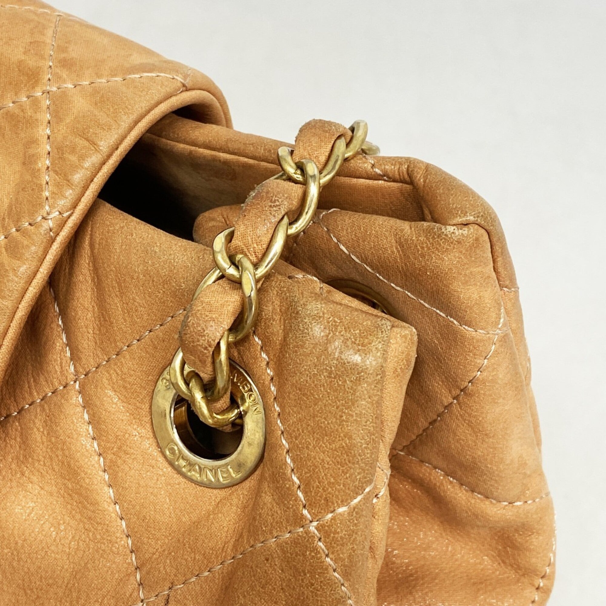 Chanel Orange Leather Shoulder Bag (Pre-Owned)
