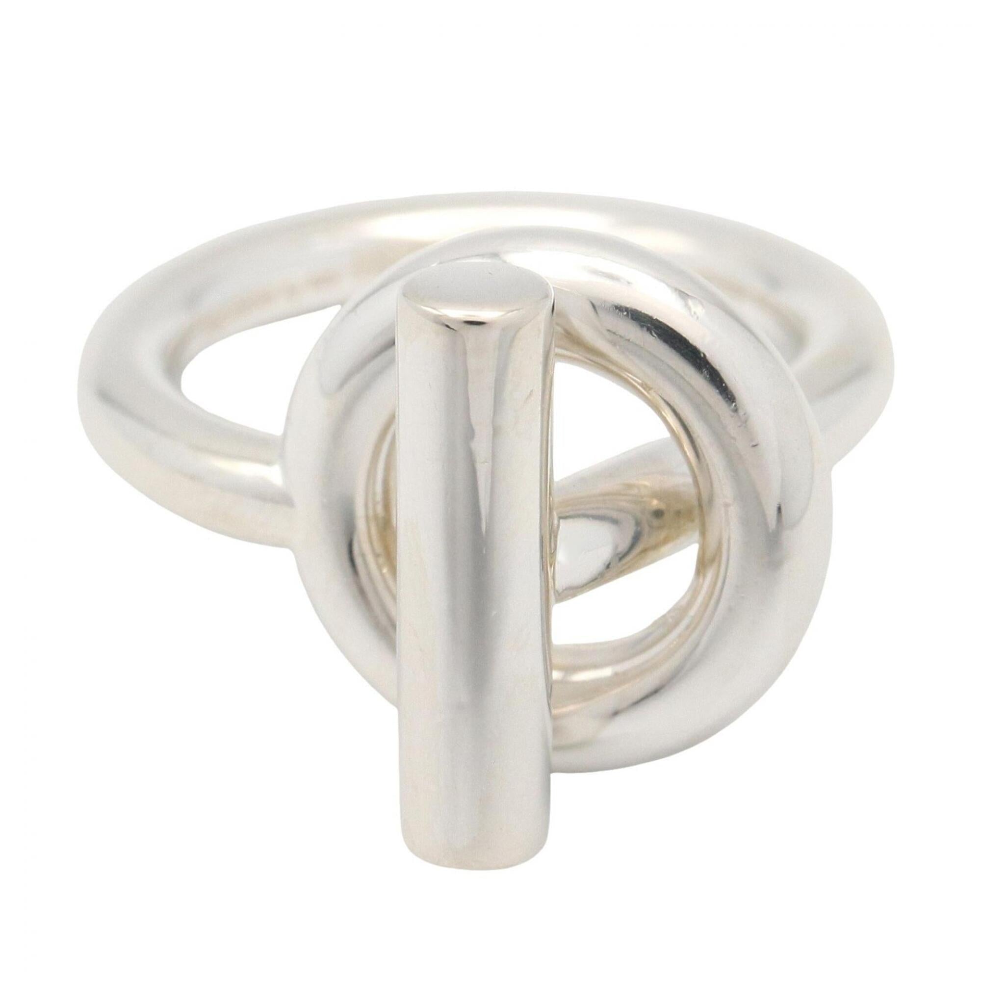 Hermes Silver Silver 925 Band Ring (Pre-Owned)