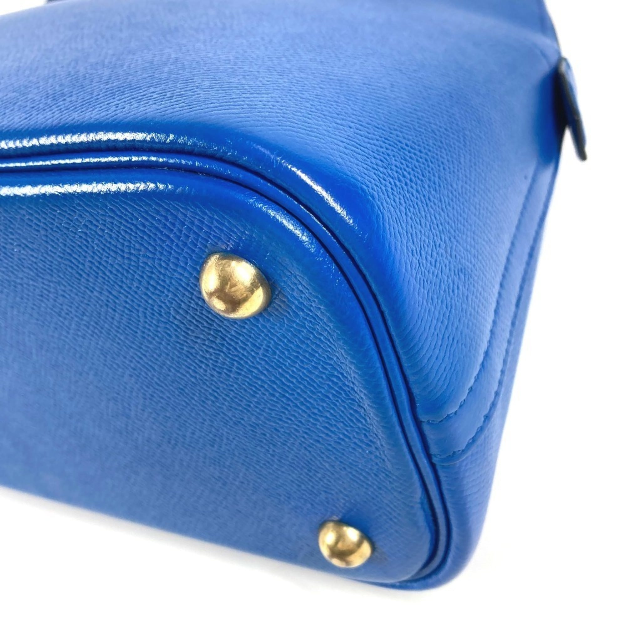 Hermes Blue Epsom Leather Handbag Shoulder Bag Tote Bag (Pre-Owned)