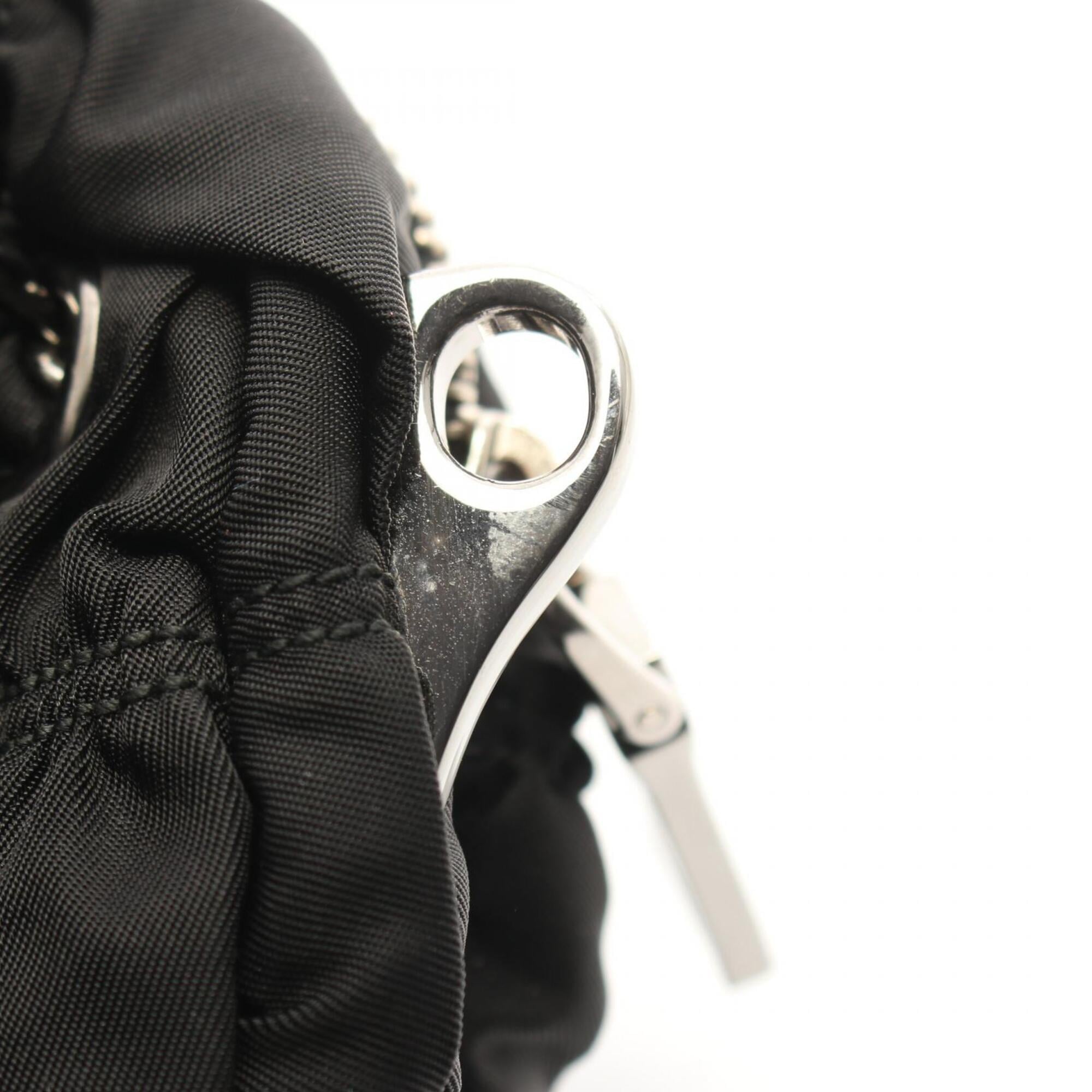 Prada Black Nylon Leather Handbag (Pre-Owned)